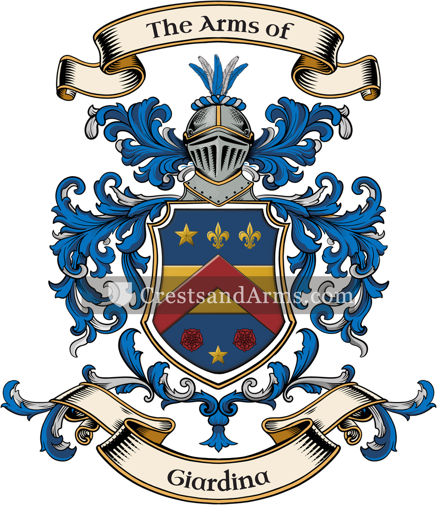 The Giardina coat of arms, drawn from the recorded blazon
