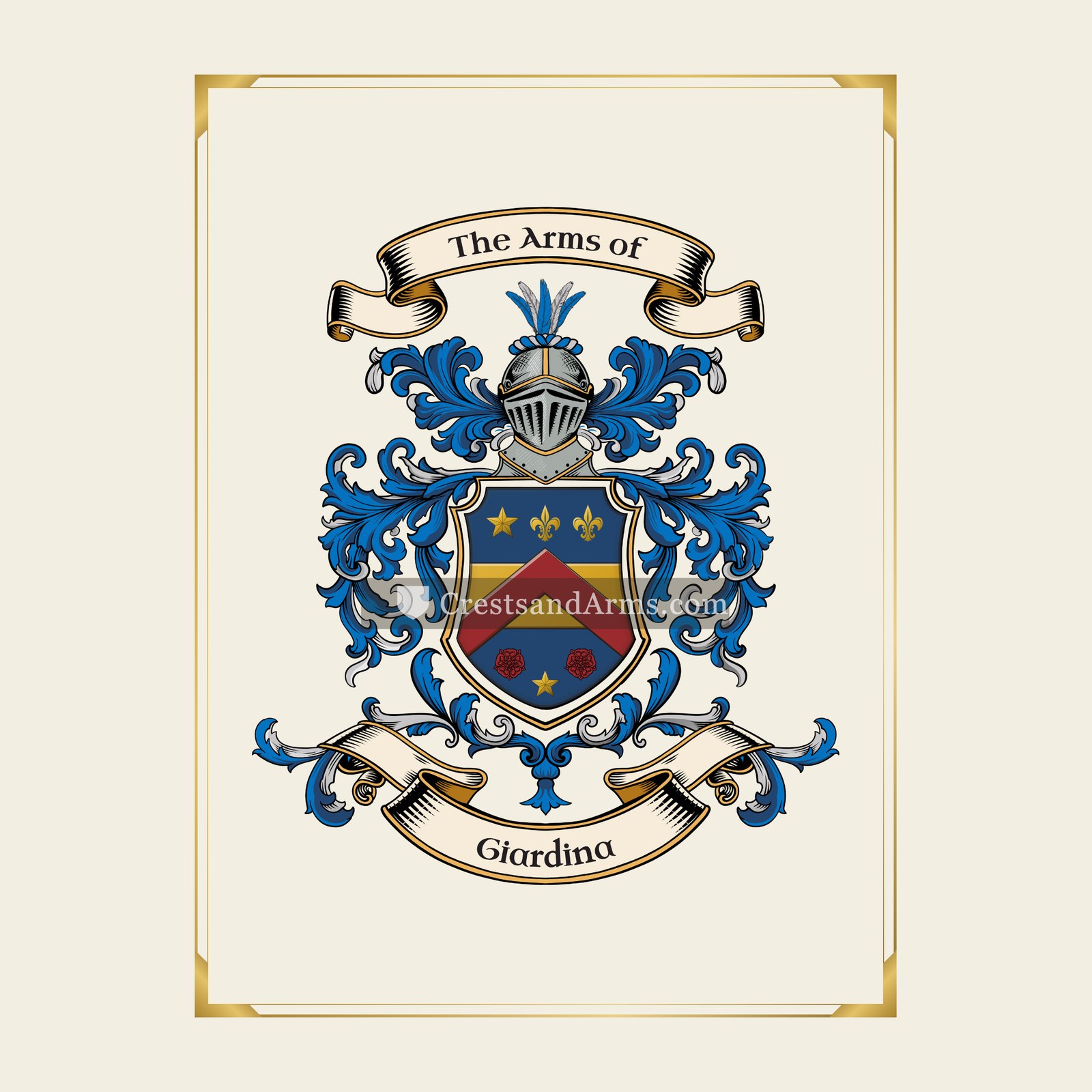 With gold border