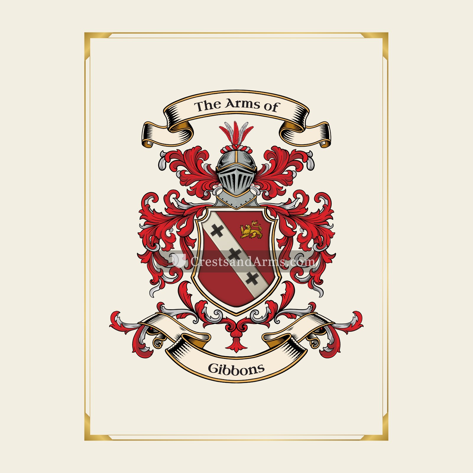With gold border