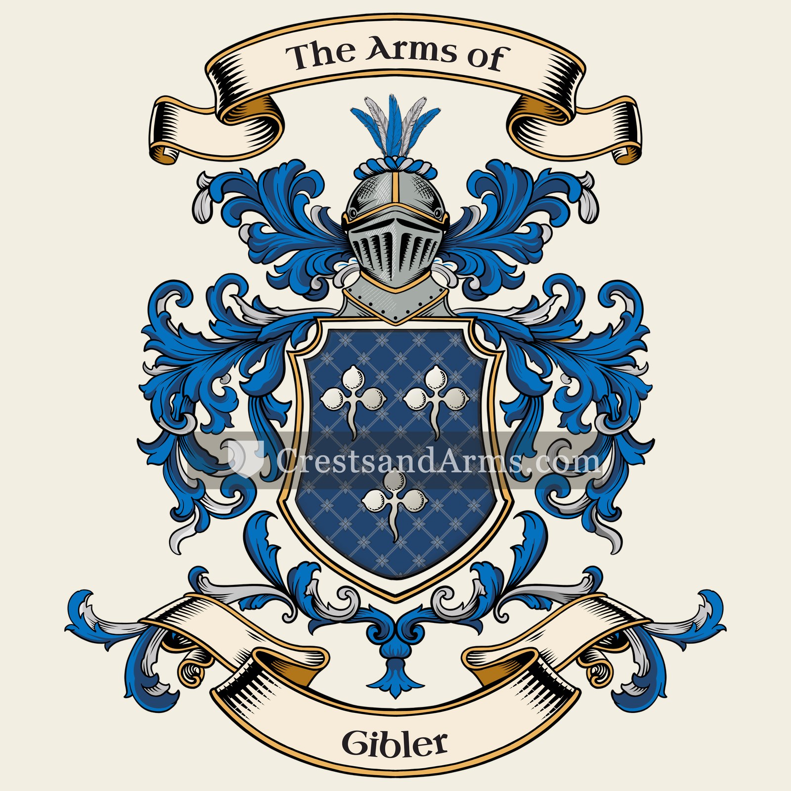 The Gibler coat of arms, drawn from the recorded blazon