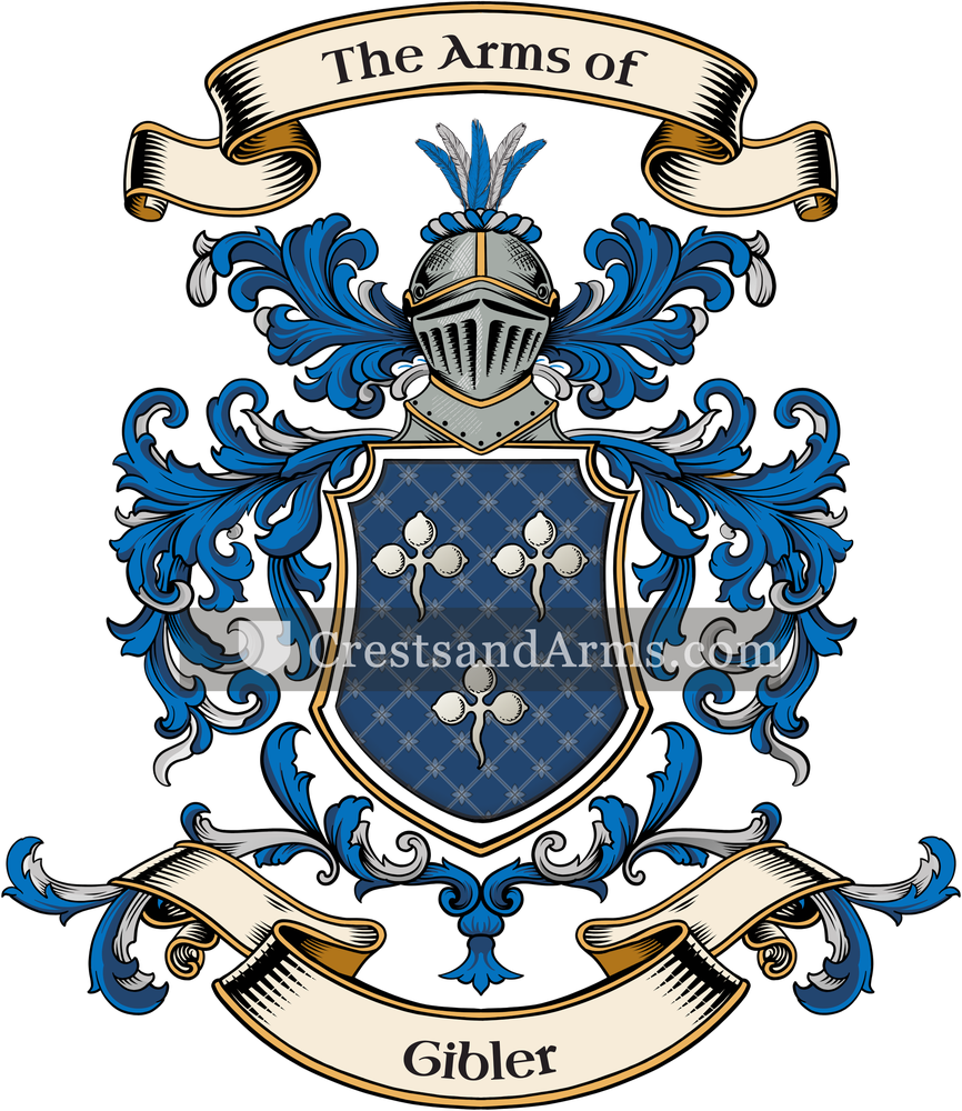 The Gibler coat of arms, drawn from the recorded blazon