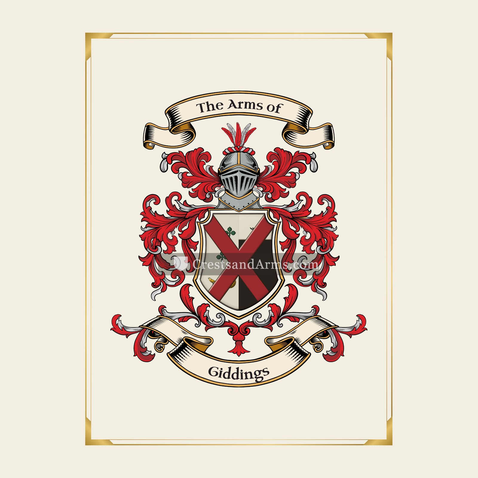 With gold border