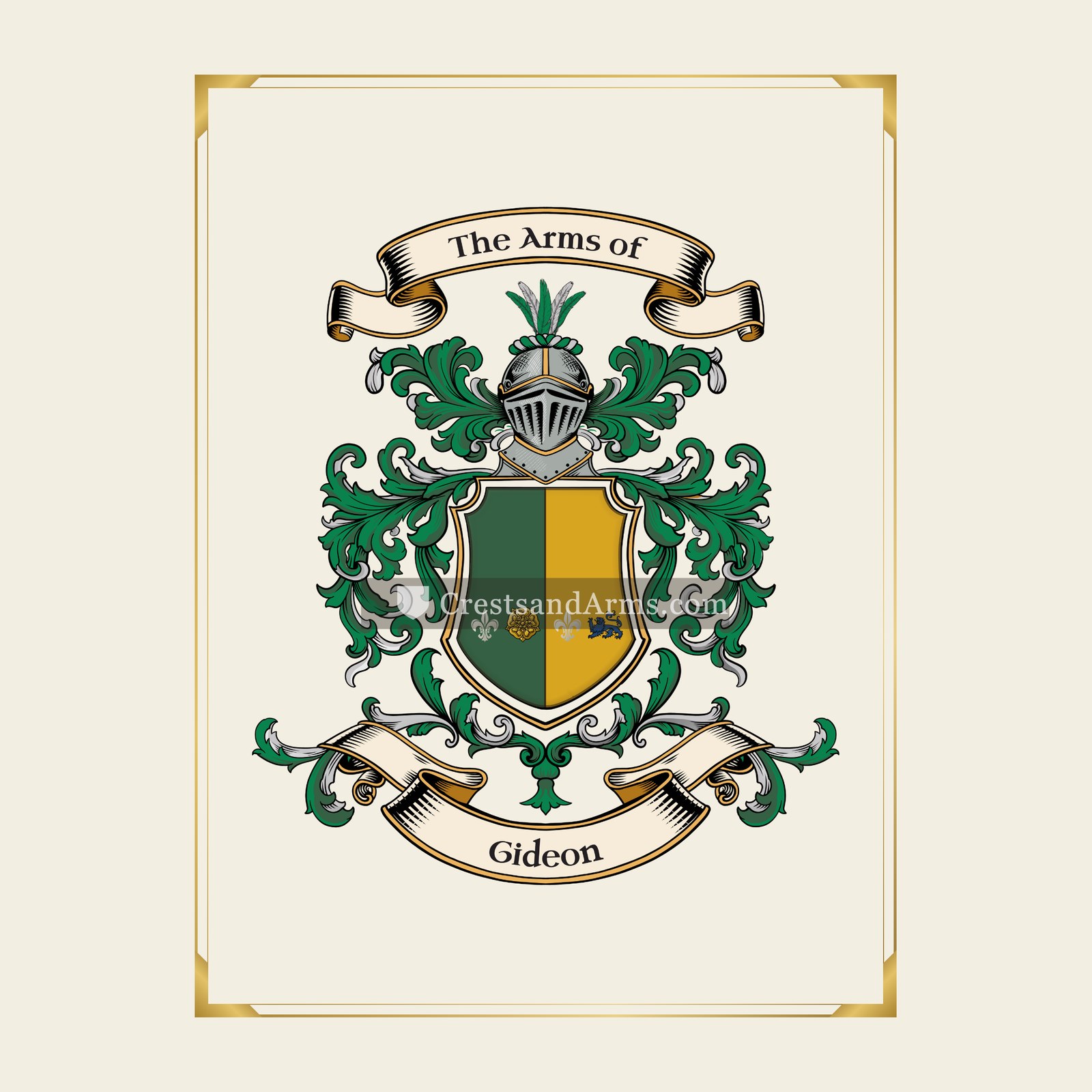With gold border
