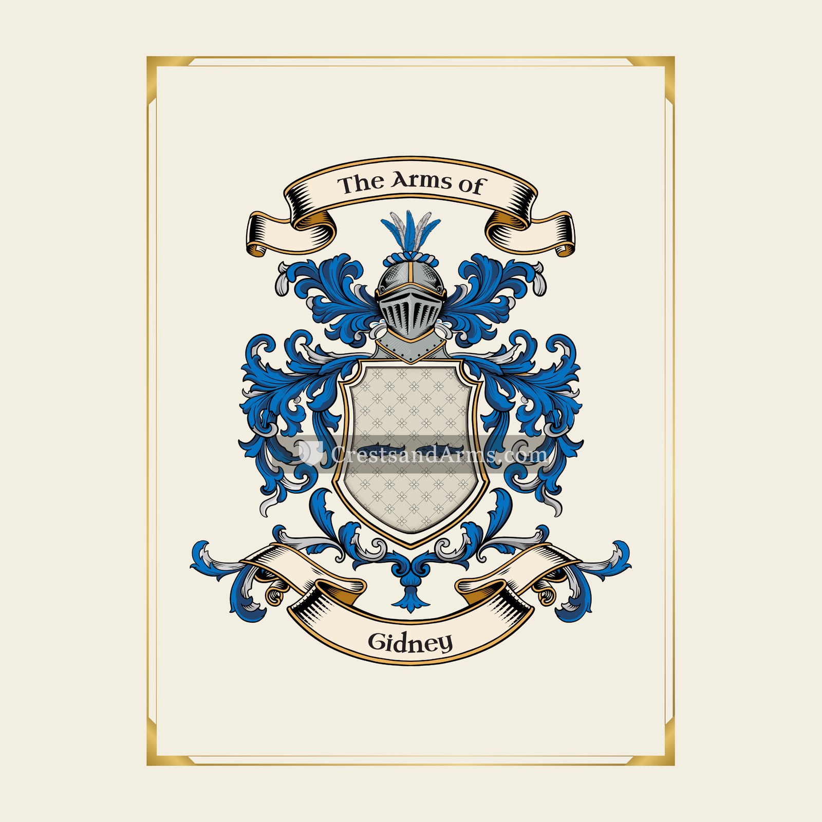 With gold border