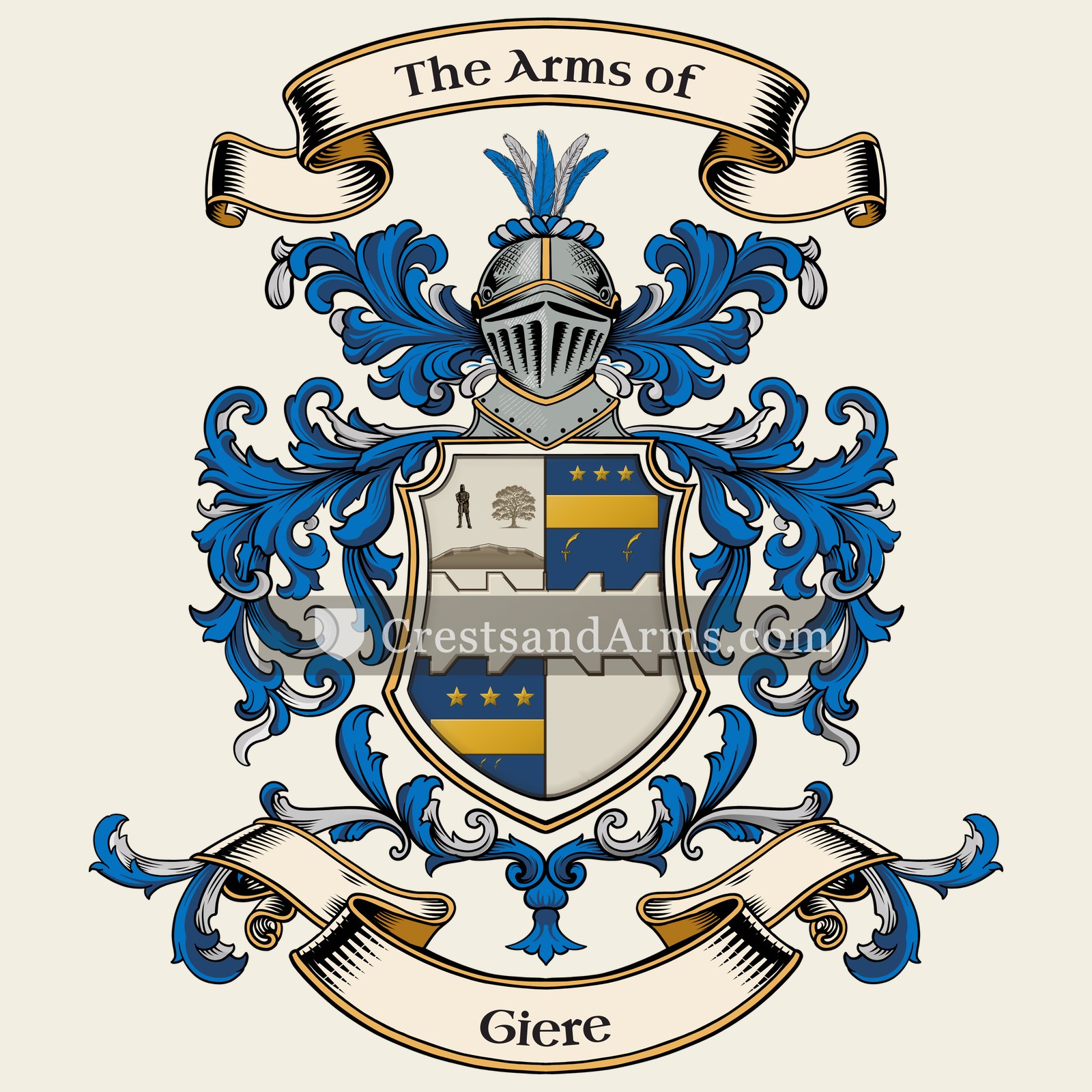 The Giere coat of arms, drawn from the recorded blazon