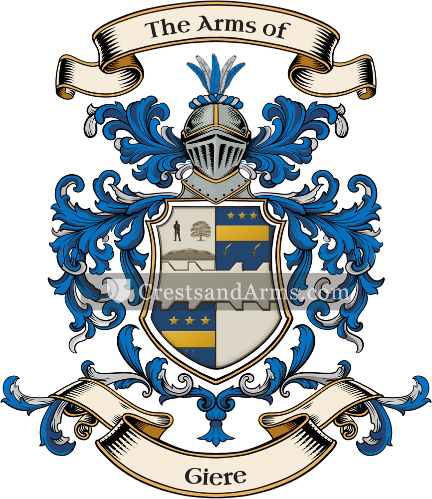 The Giere coat of arms, drawn from the recorded blazon