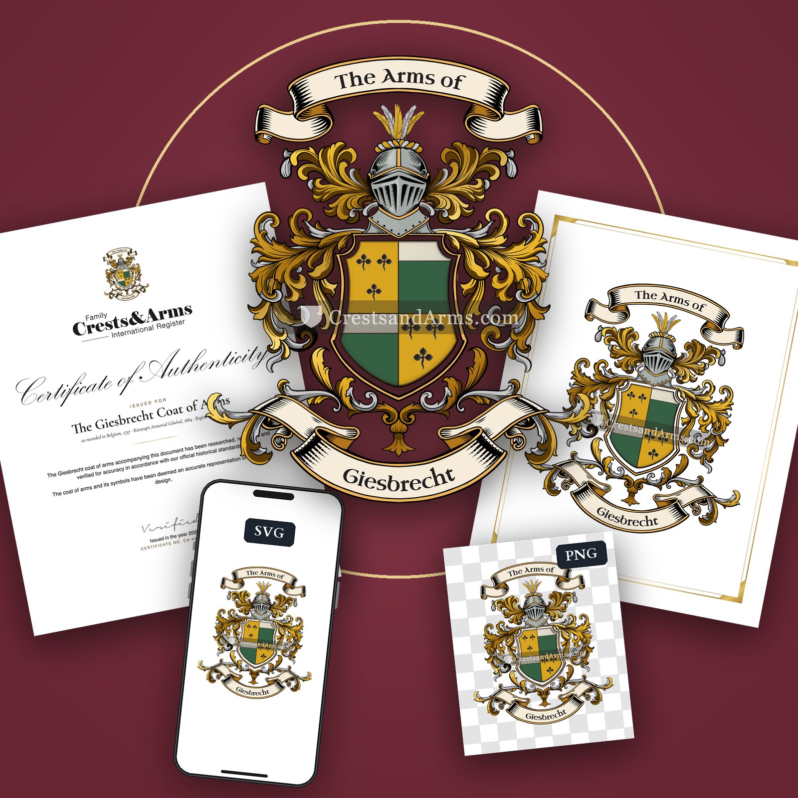 The Giesbrecht arms on the coat of arms — digital pack