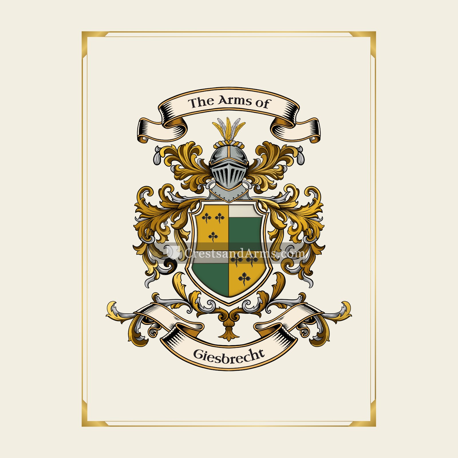 With gold border