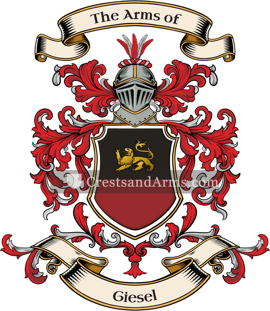 The Giesel coat of arms, drawn from the recorded blazon