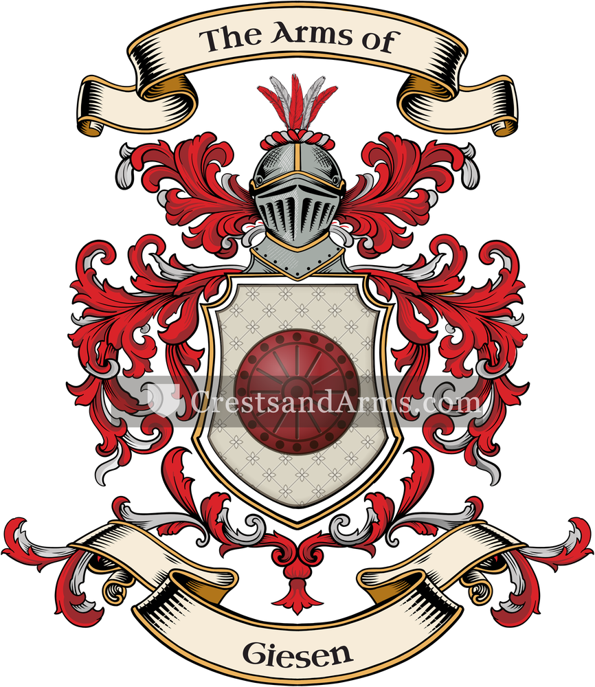 The Giesen coat of arms, drawn from the recorded blazon