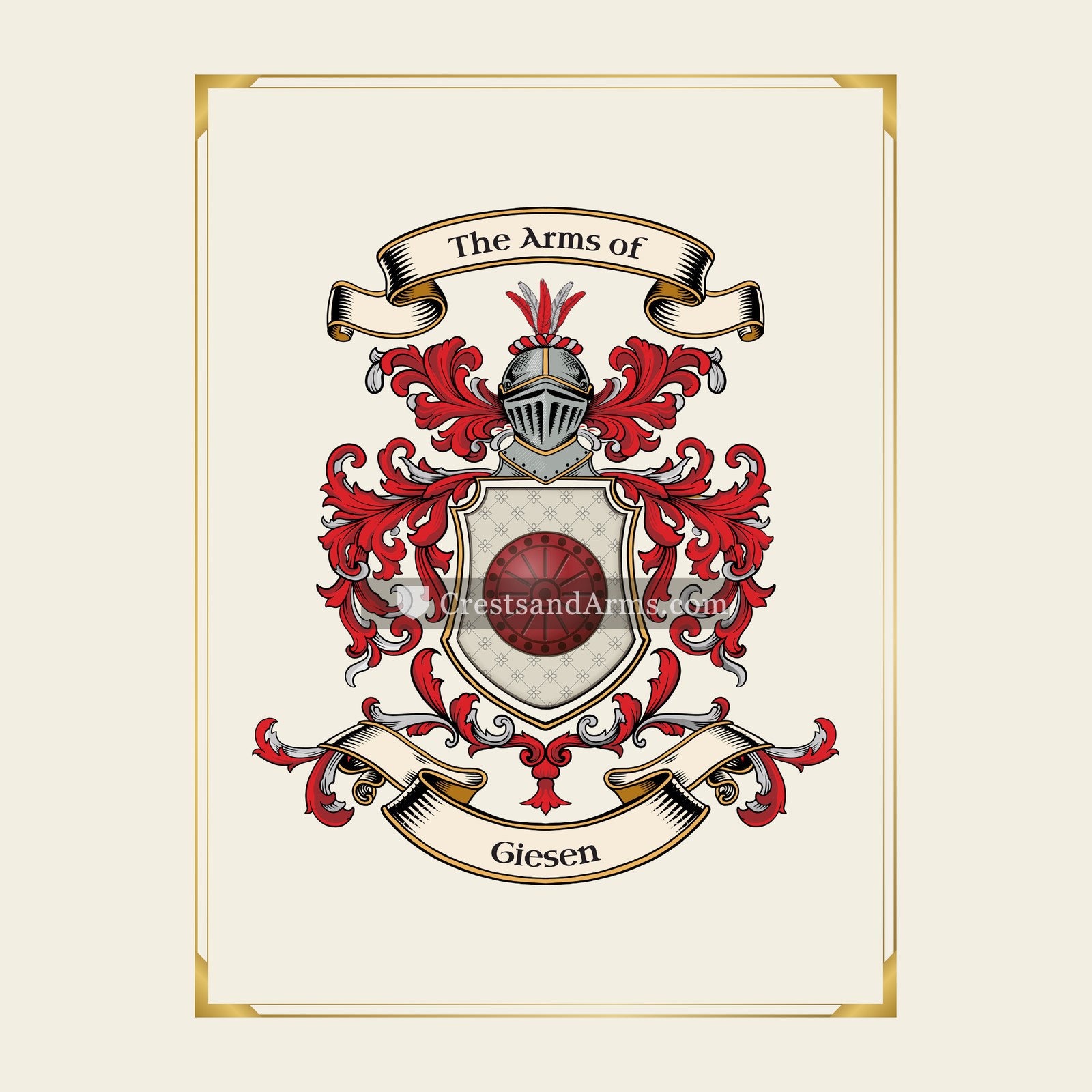 With gold border