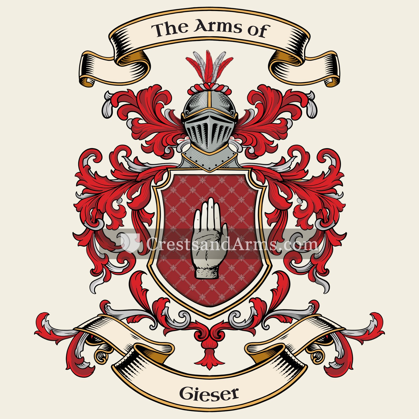 The Gieser coat of arms, drawn from the recorded blazon
