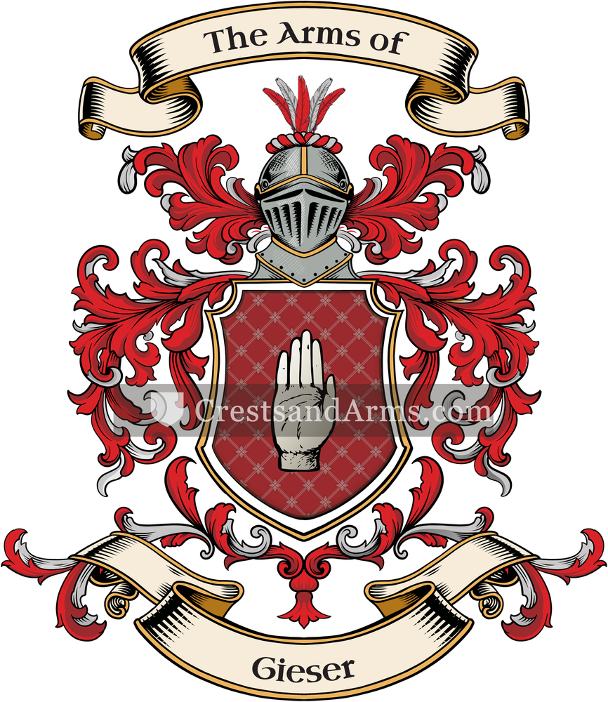 The Gieser coat of arms, drawn from the recorded blazon
