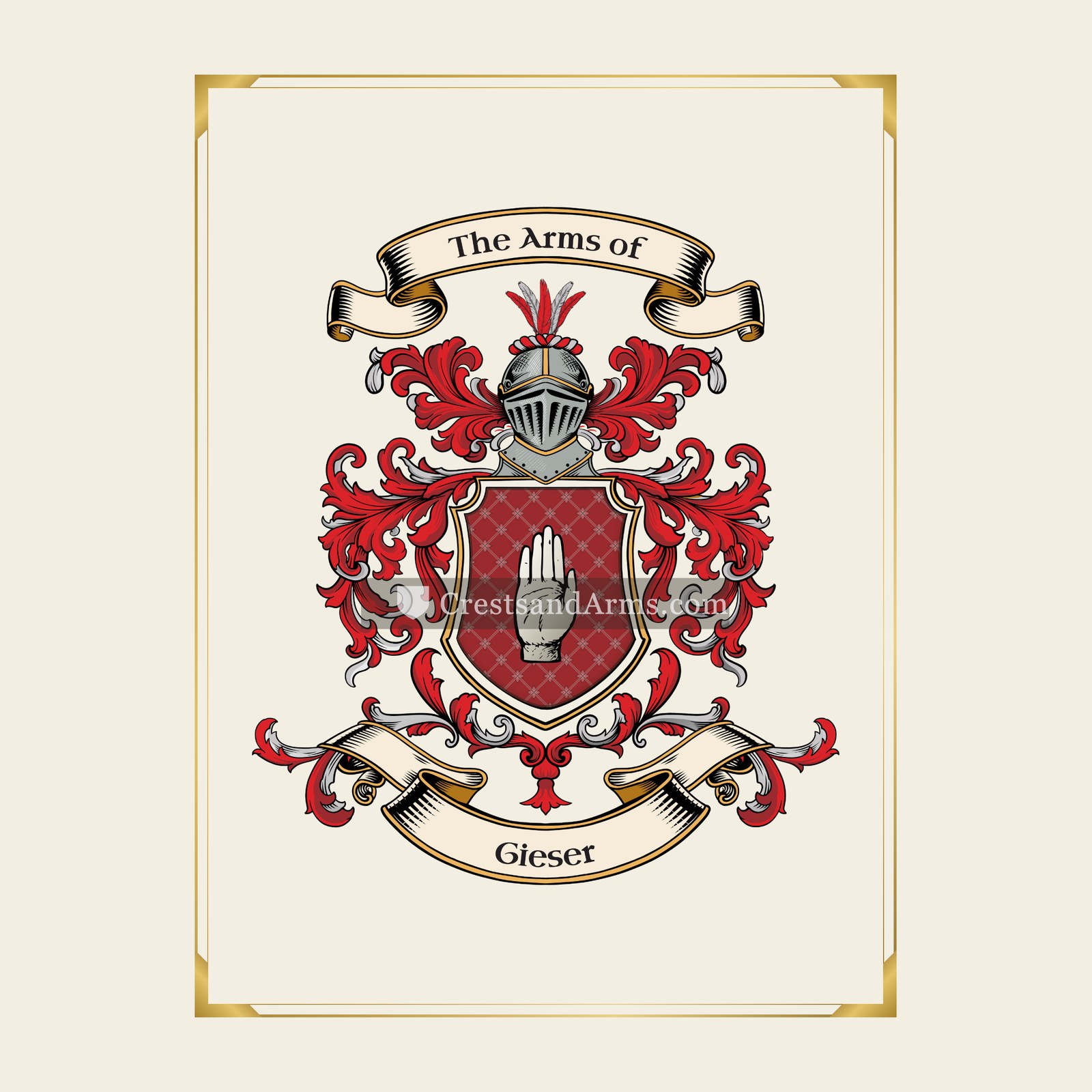 With gold border