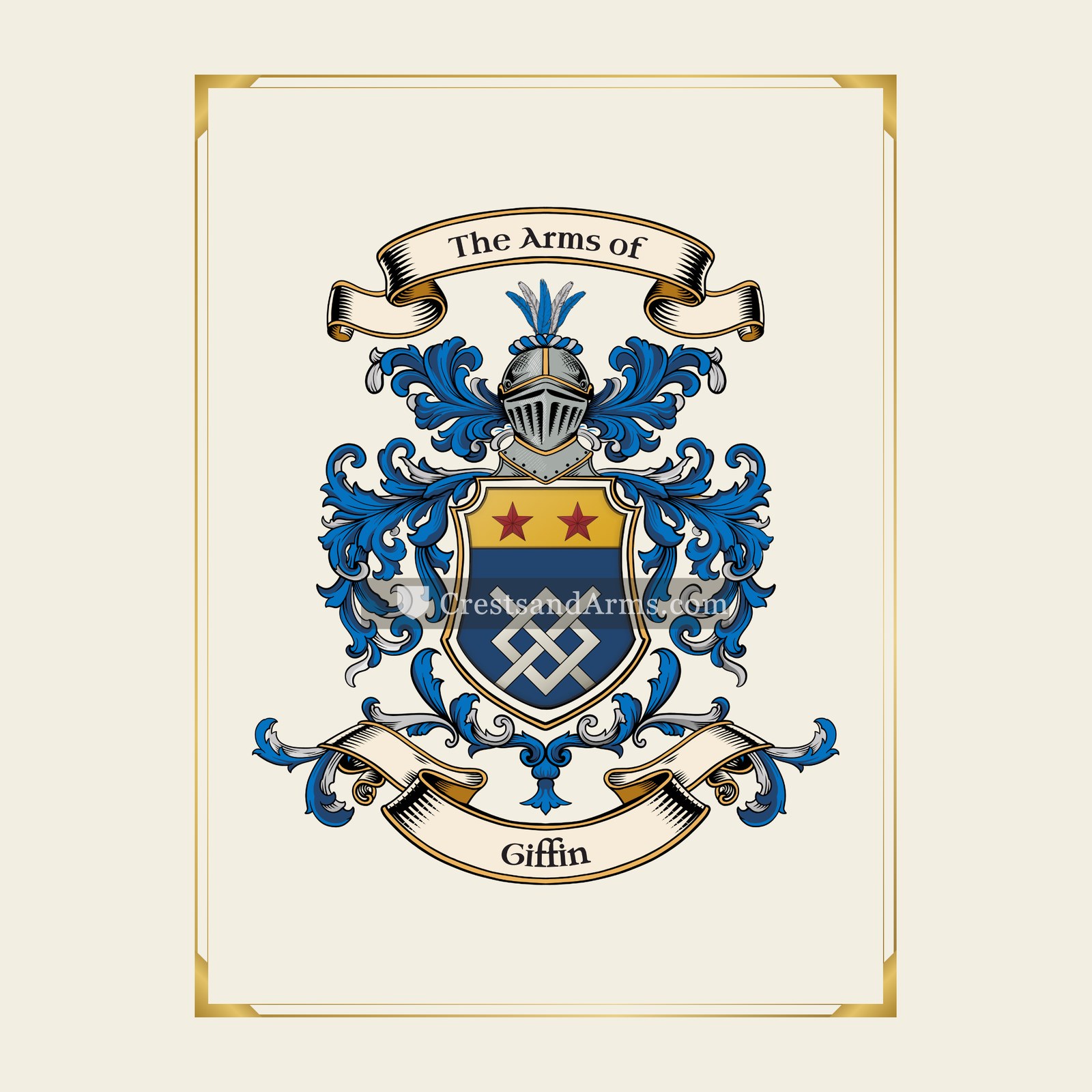 With gold border