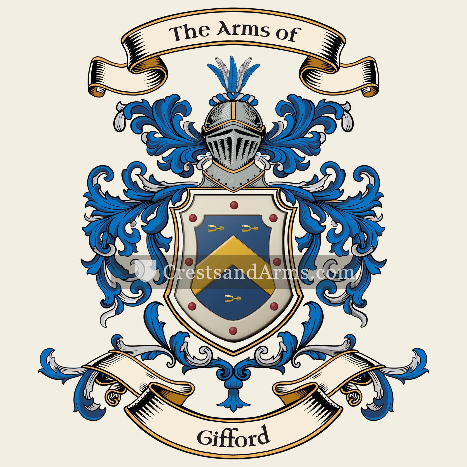 The Gifford coat of arms, drawn from the recorded blazon
