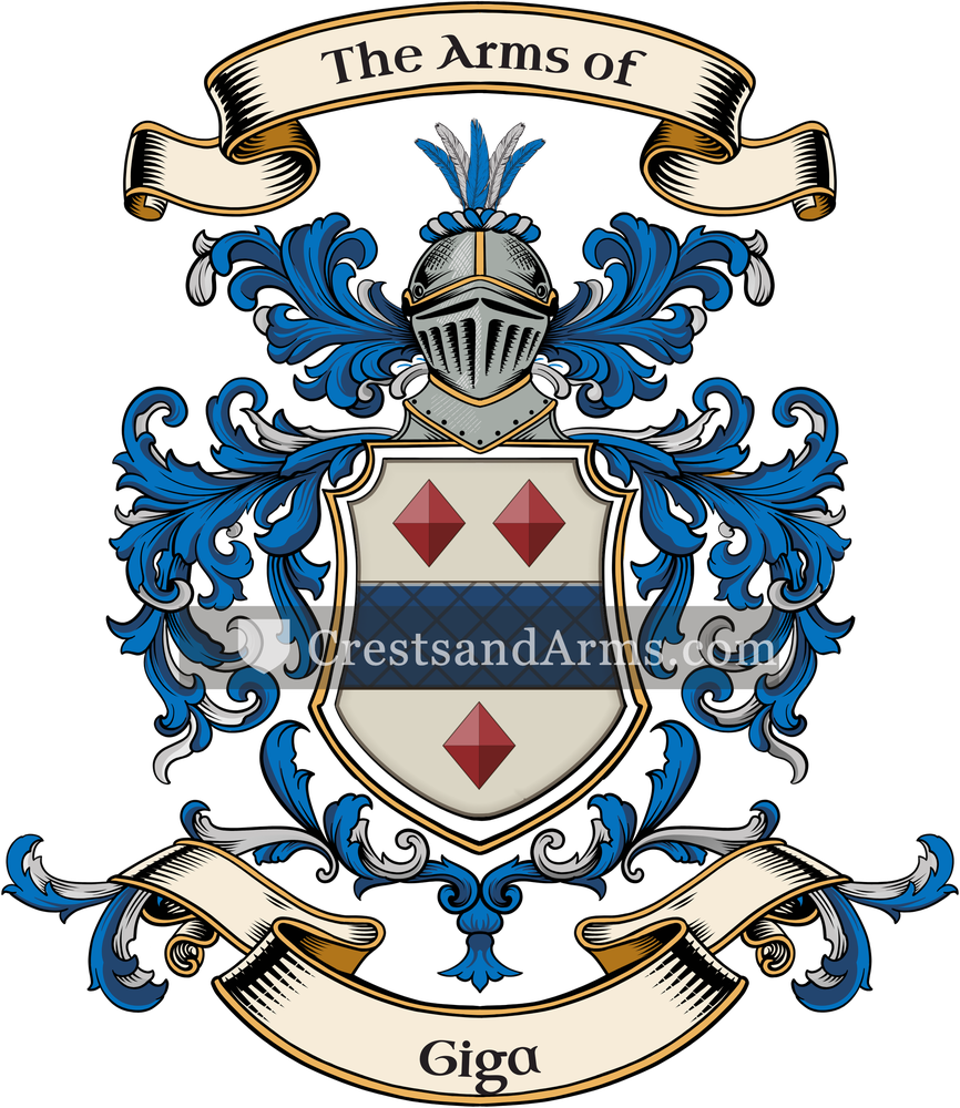The Giga coat of arms, drawn from the recorded blazon