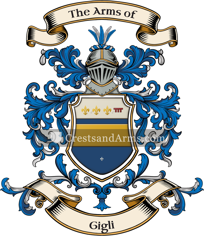 The Gigli coat of arms, drawn from the recorded blazon