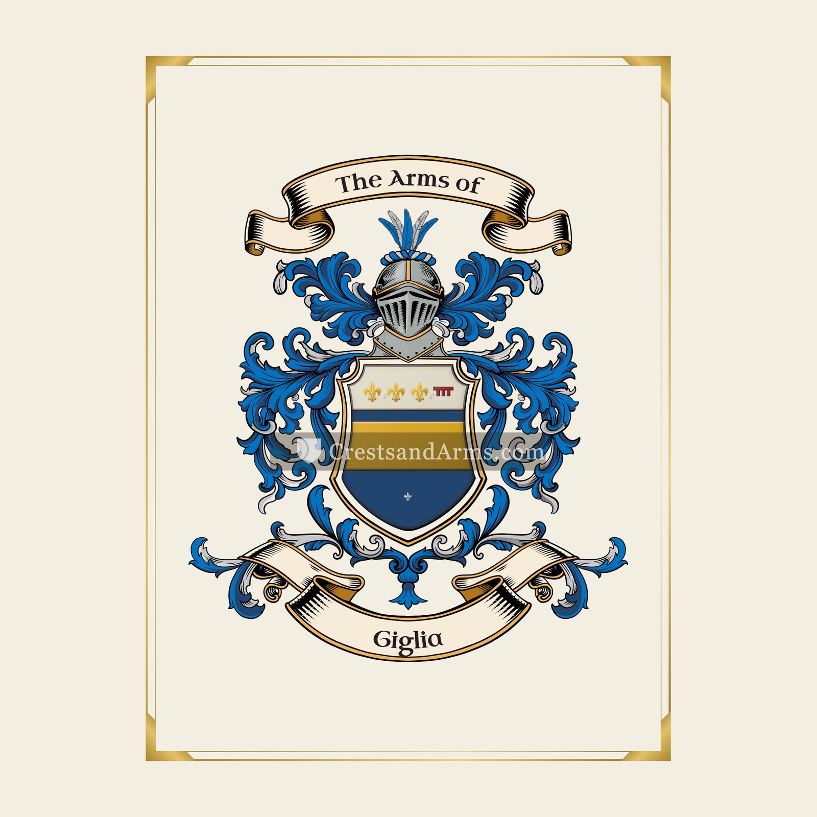 With gold border