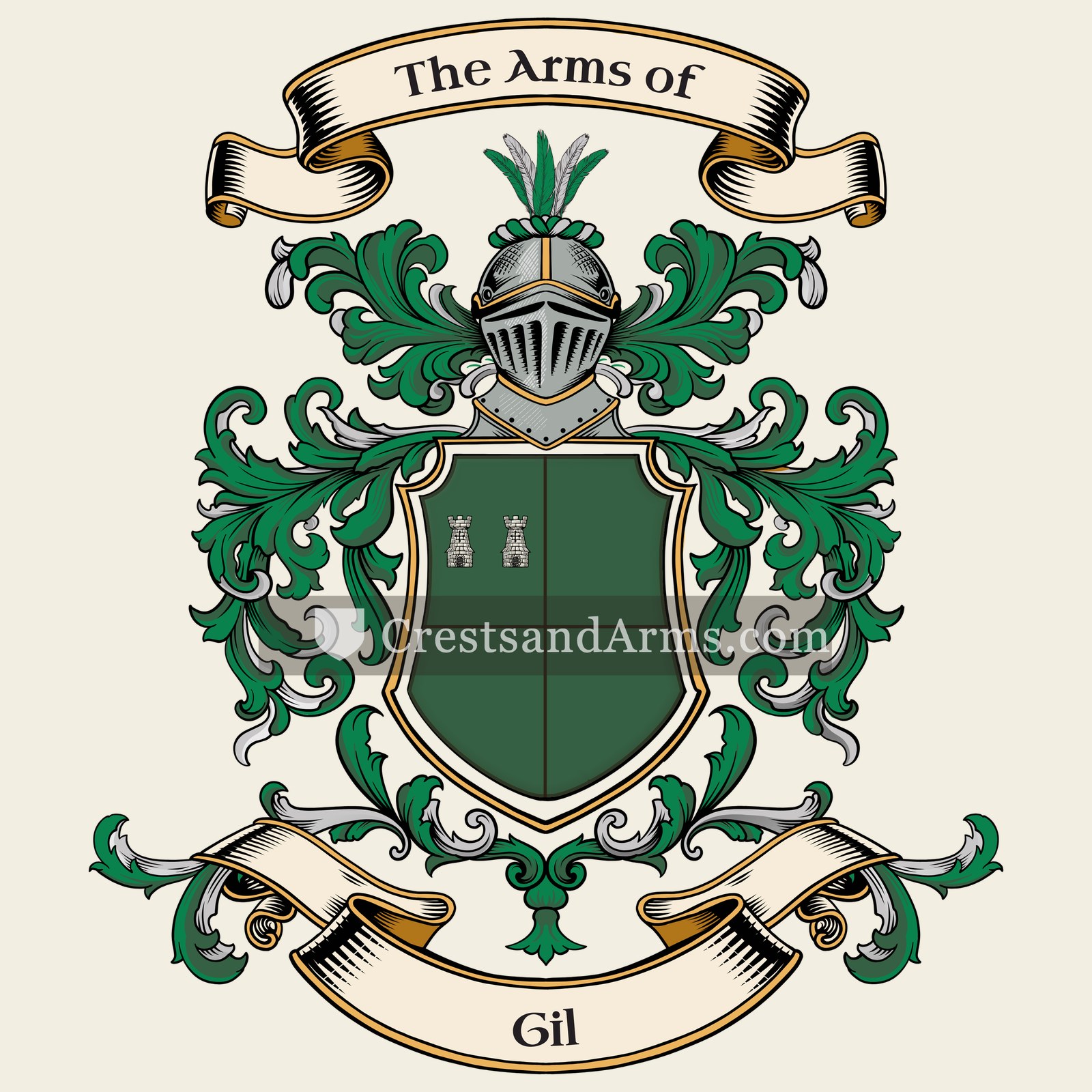 The Gil coat of arms, drawn from the recorded blazon