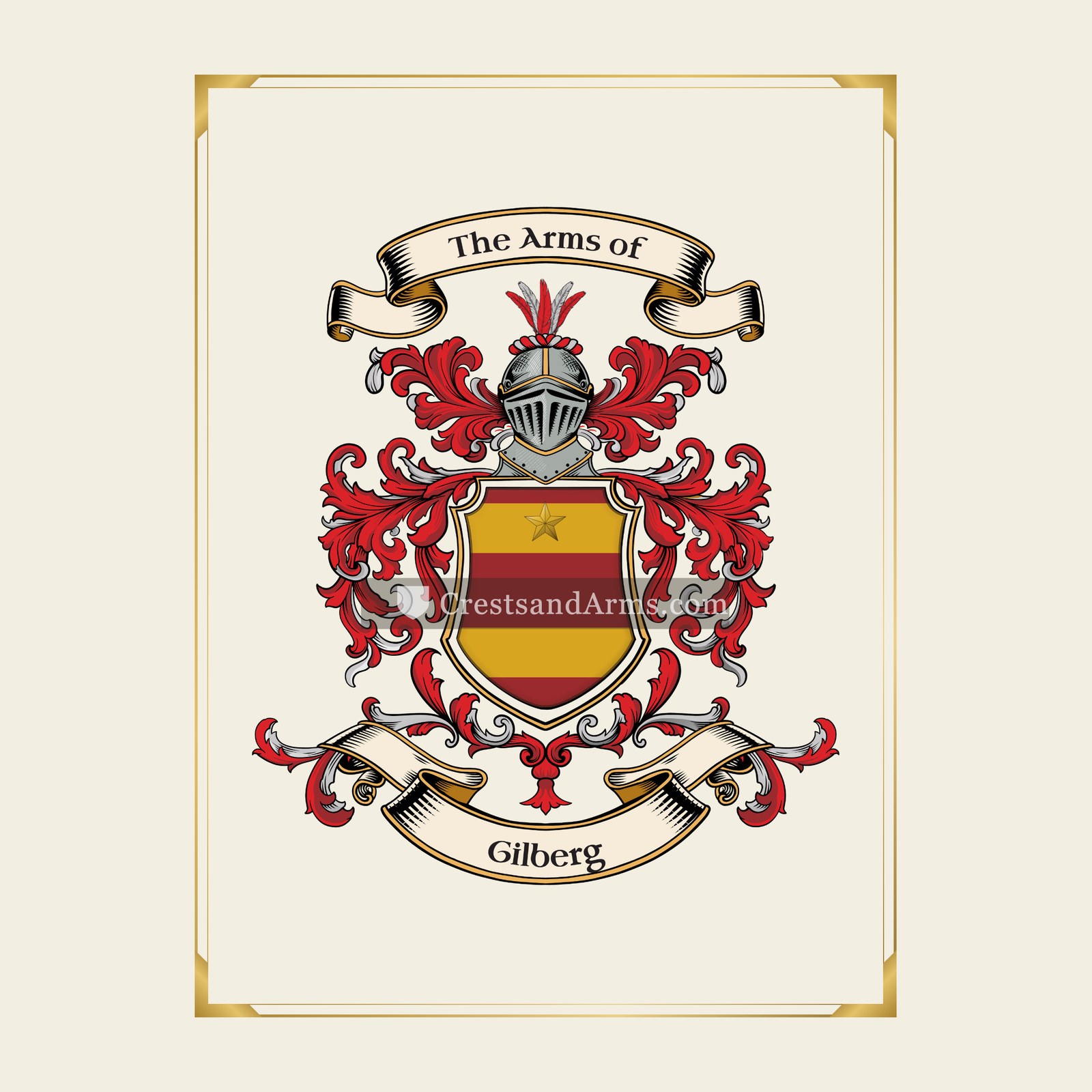 With gold border