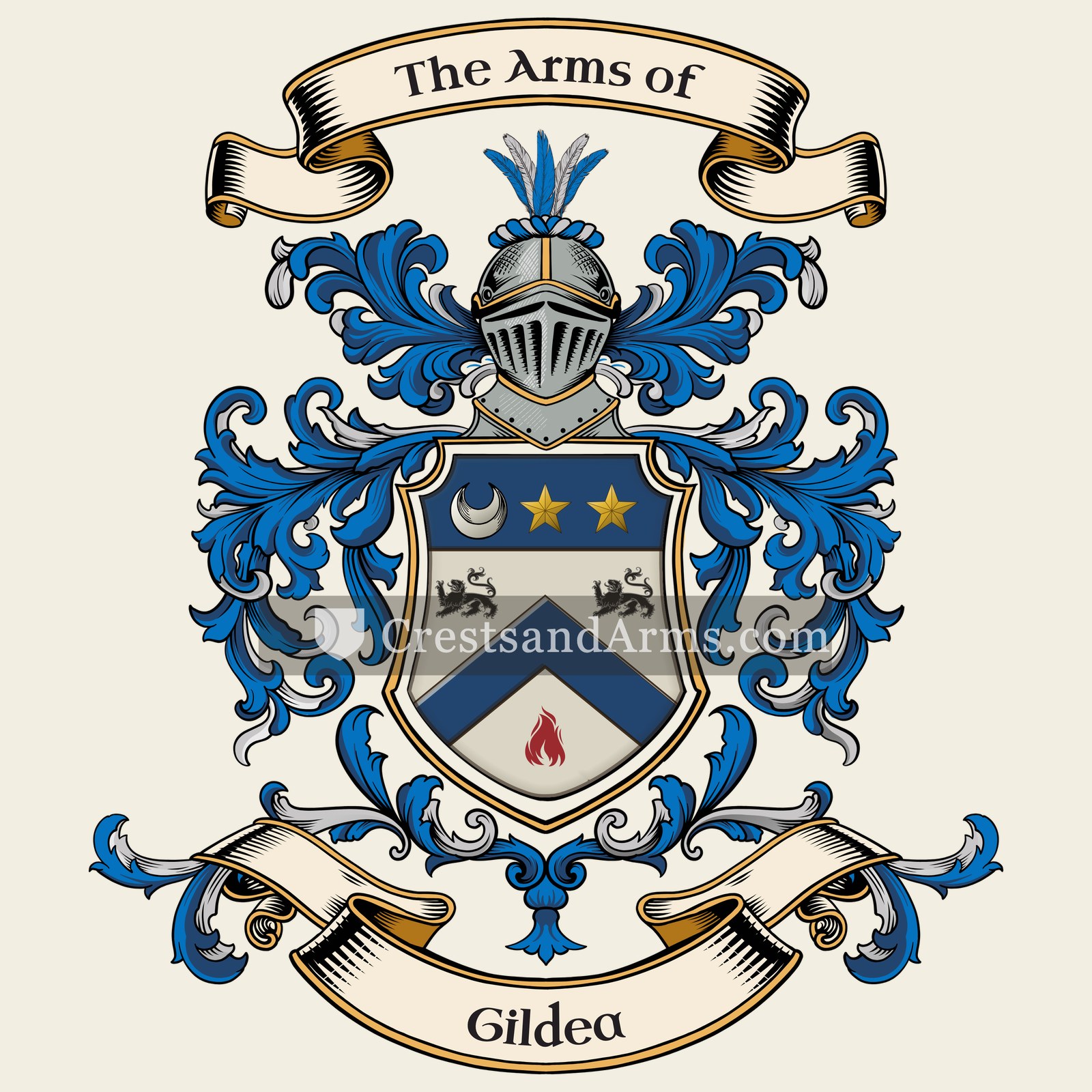 The Gildea coat of arms, drawn from the recorded blazon