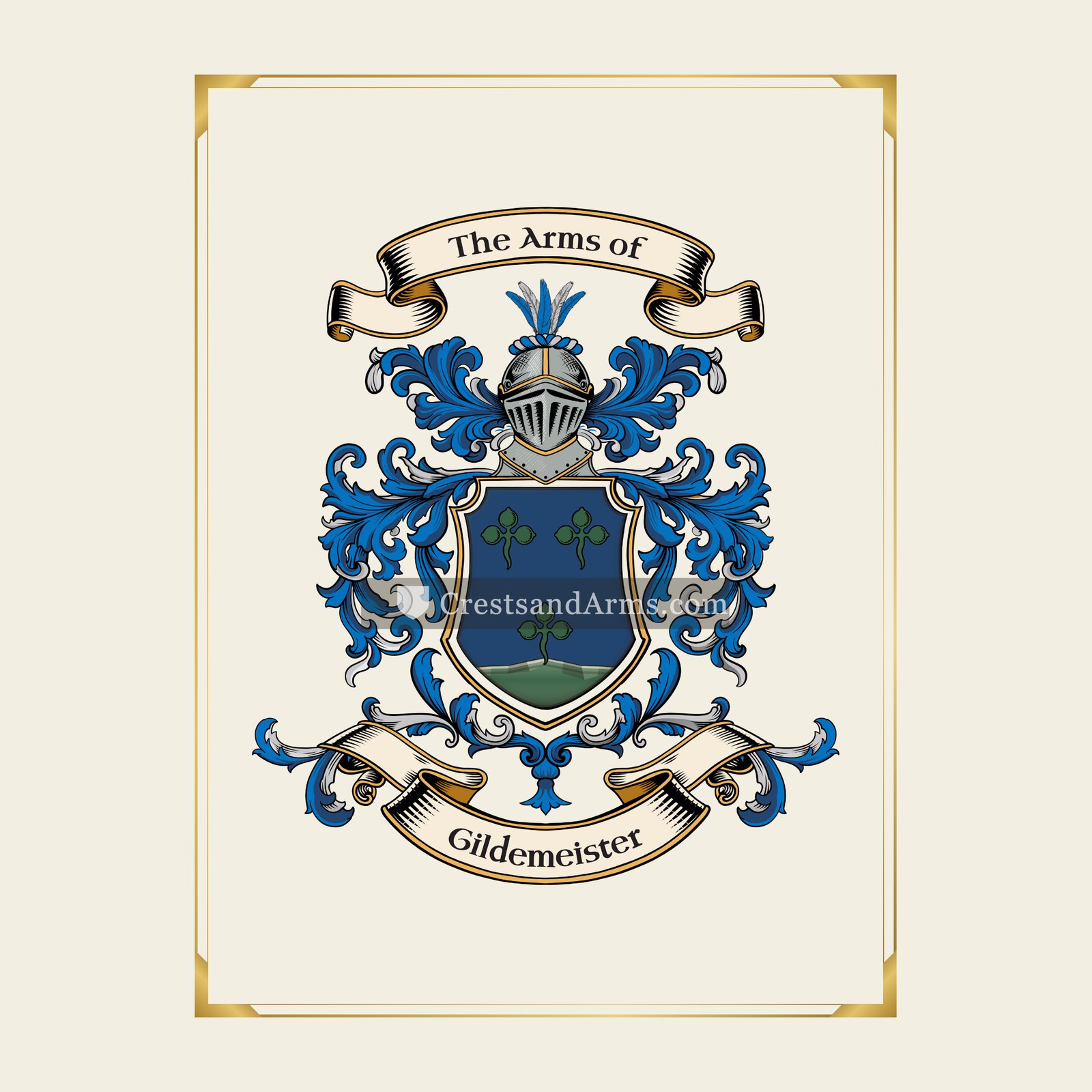 With gold border