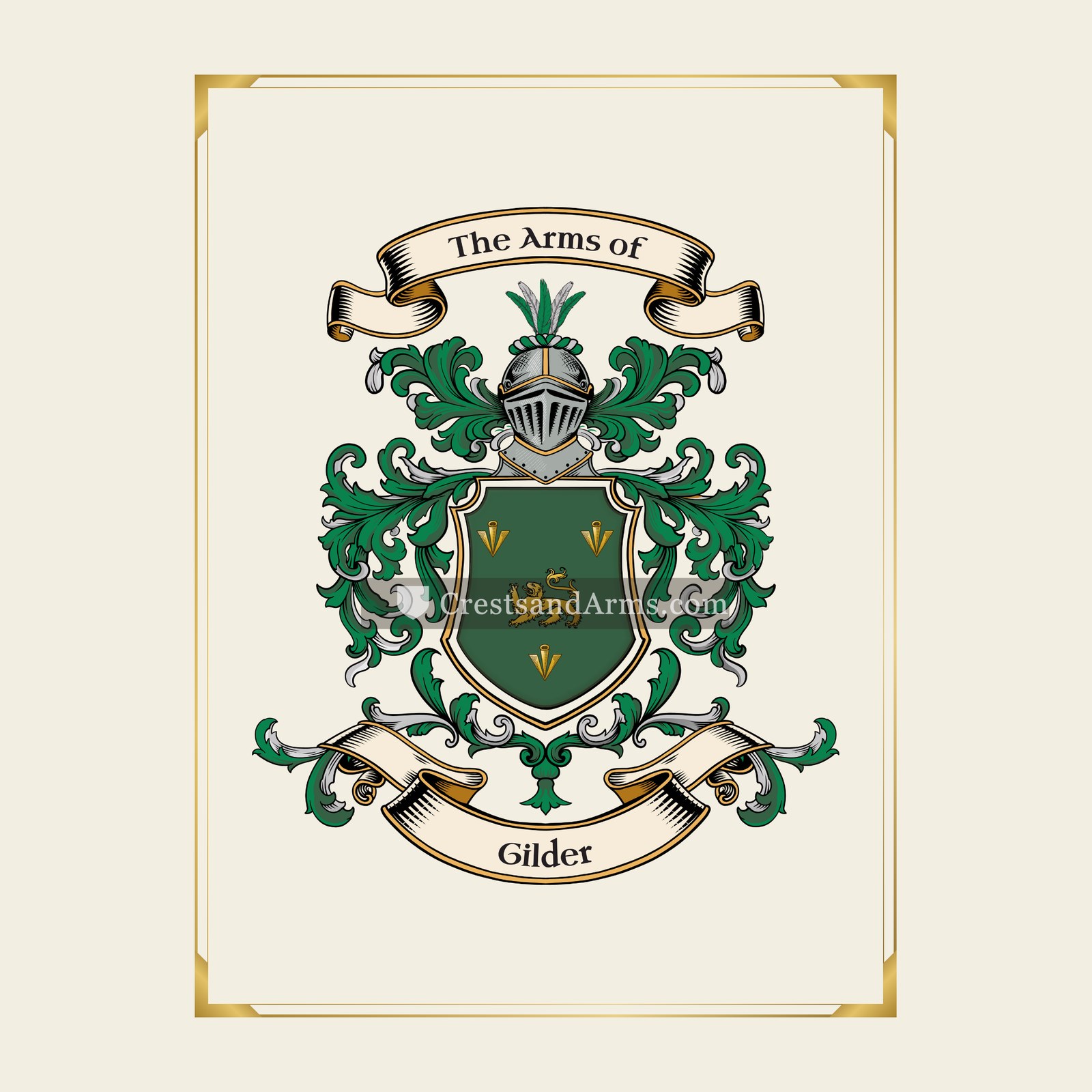 With gold border