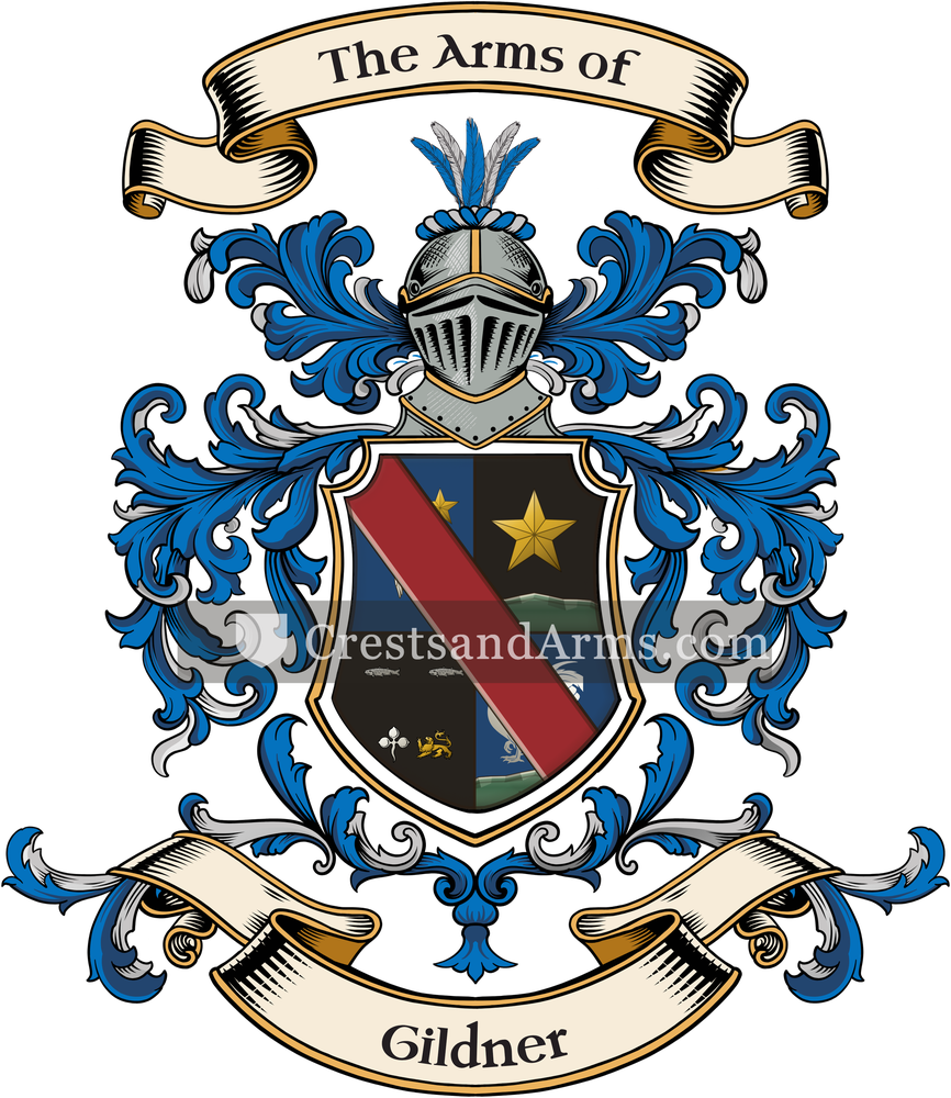 The Gildner coat of arms, drawn from the recorded blazon
