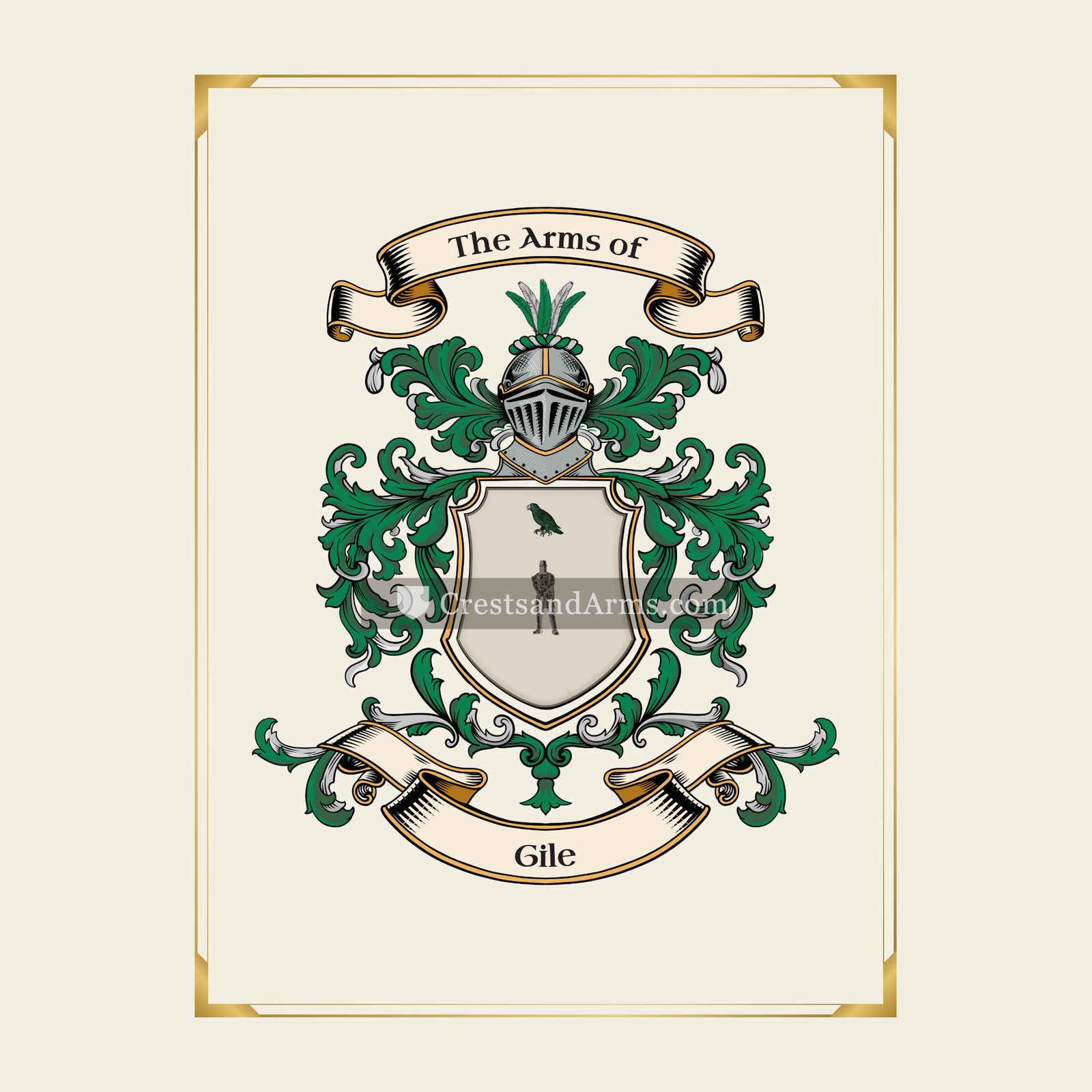 With gold border