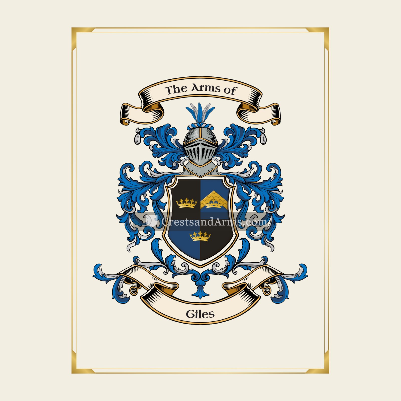 With gold border