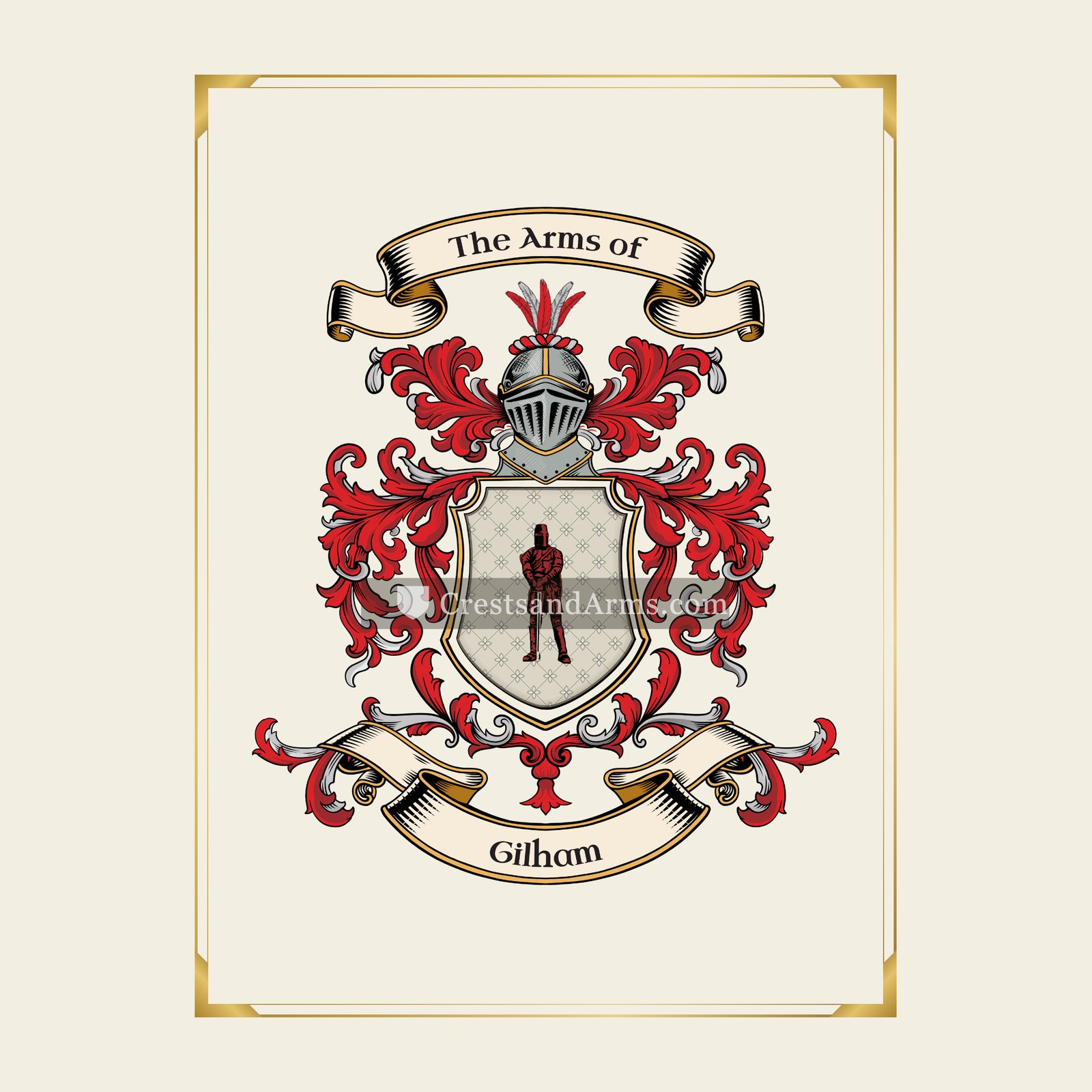 With gold border