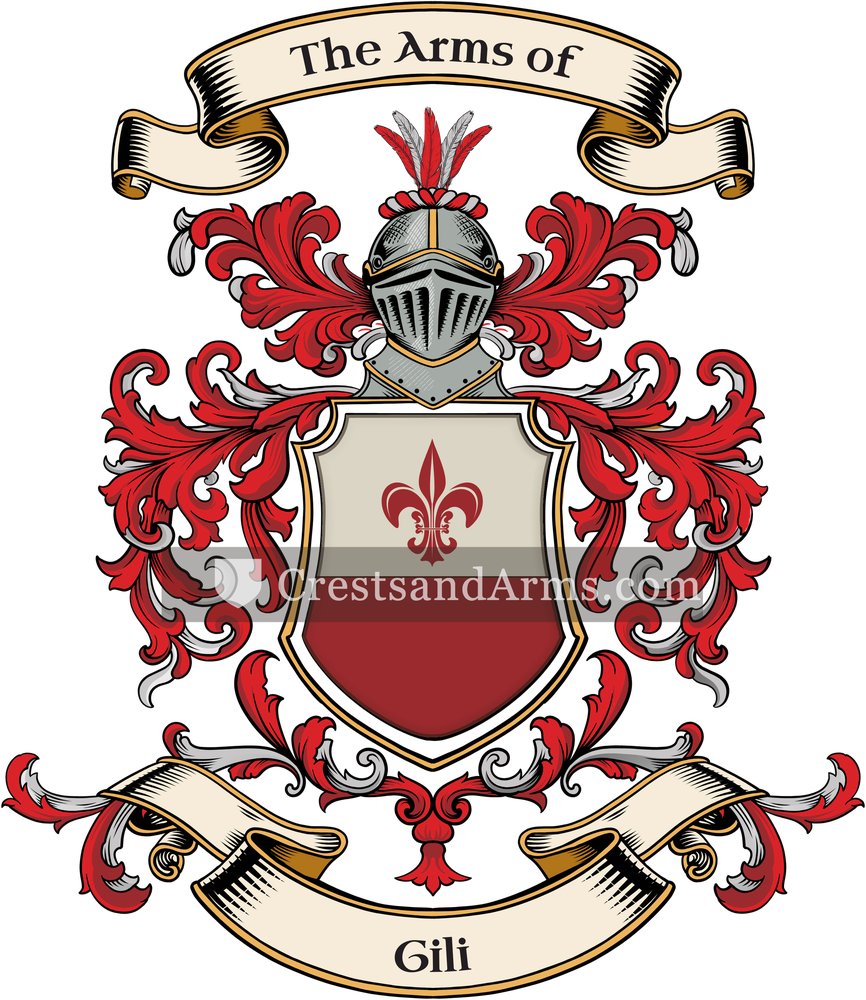 The Gili coat of arms, drawn from the recorded blazon
