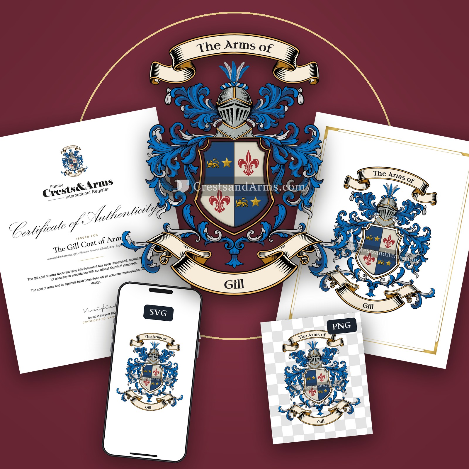 The Gill arms on the coat of arms — digital pack