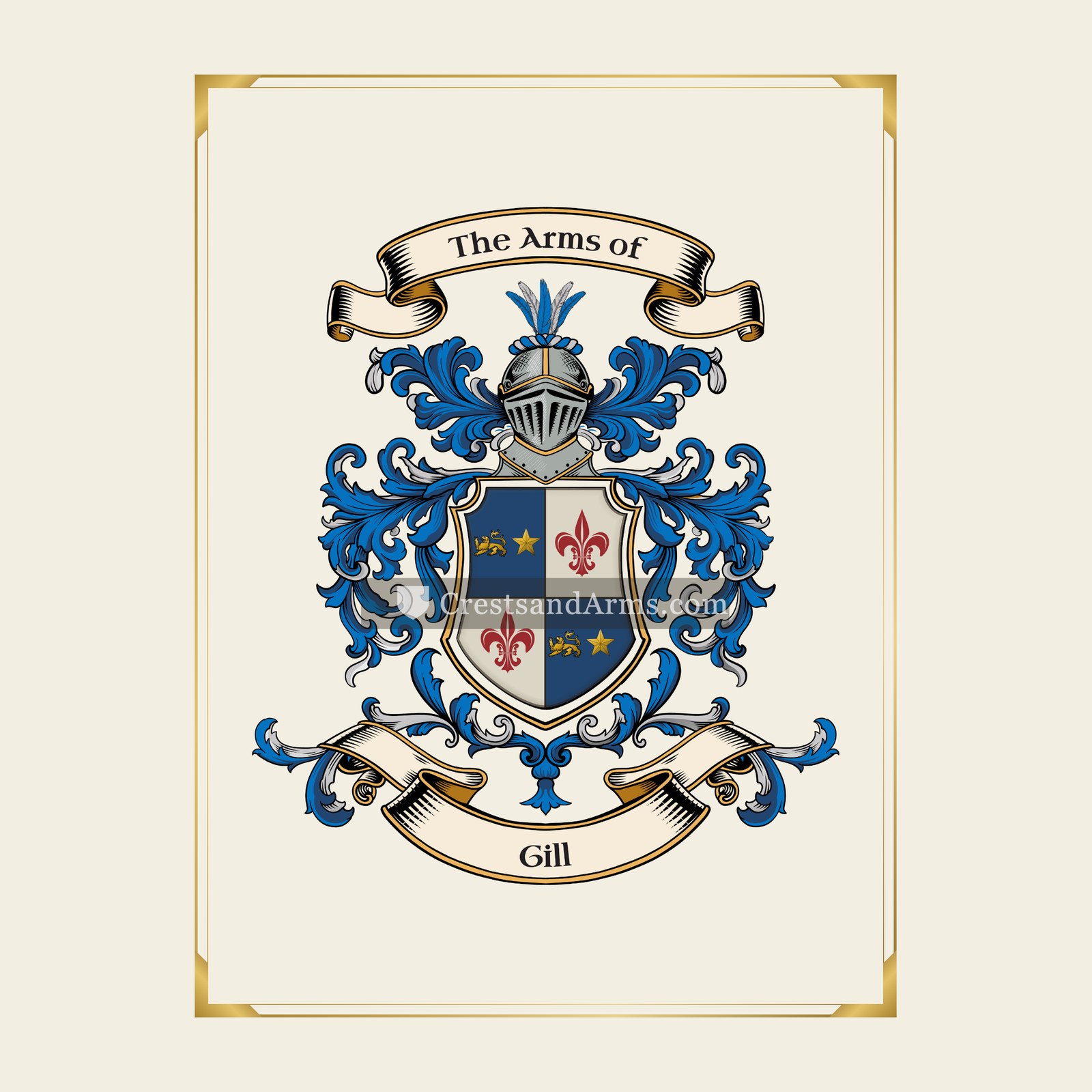 With gold border