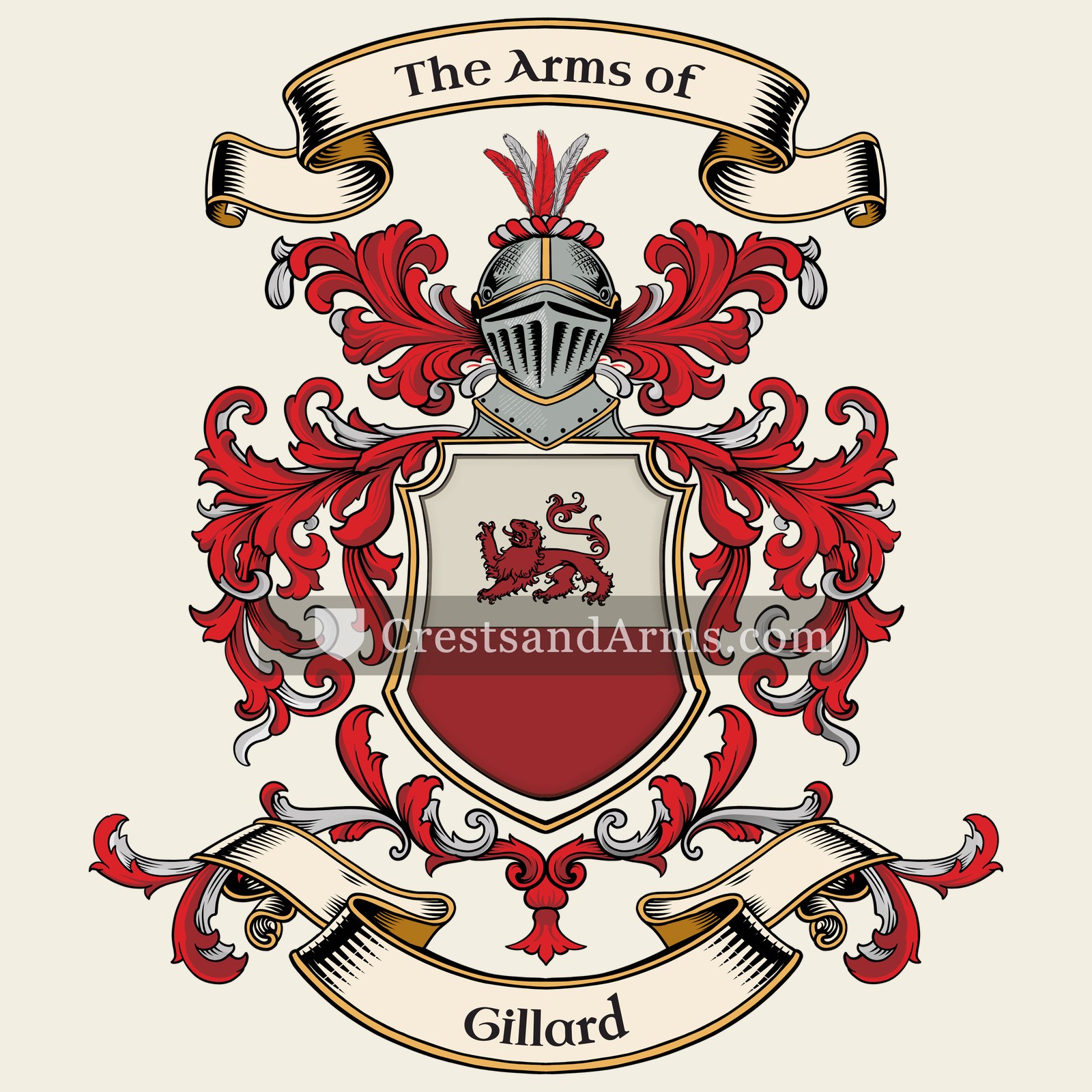 The Gillard coat of arms, drawn from the recorded blazon