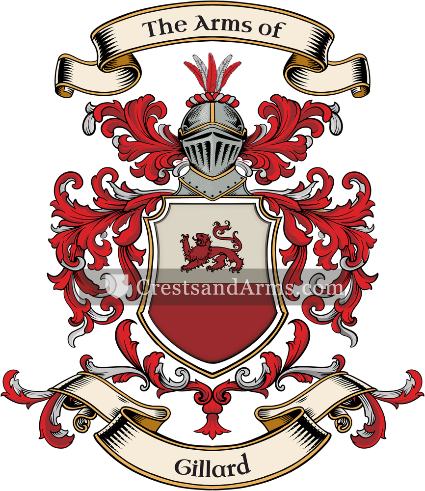 The Gillard coat of arms, drawn from the recorded blazon
