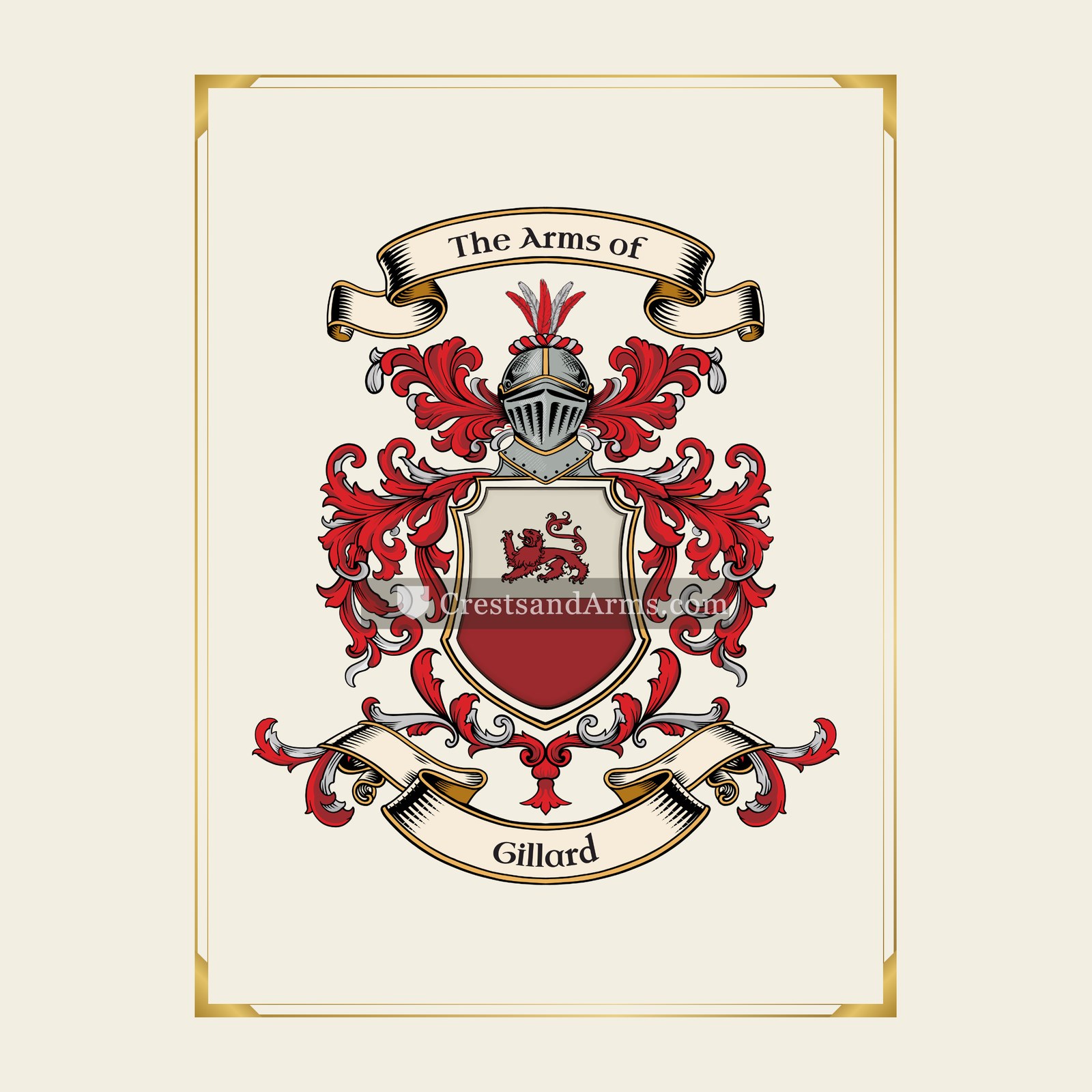With gold border