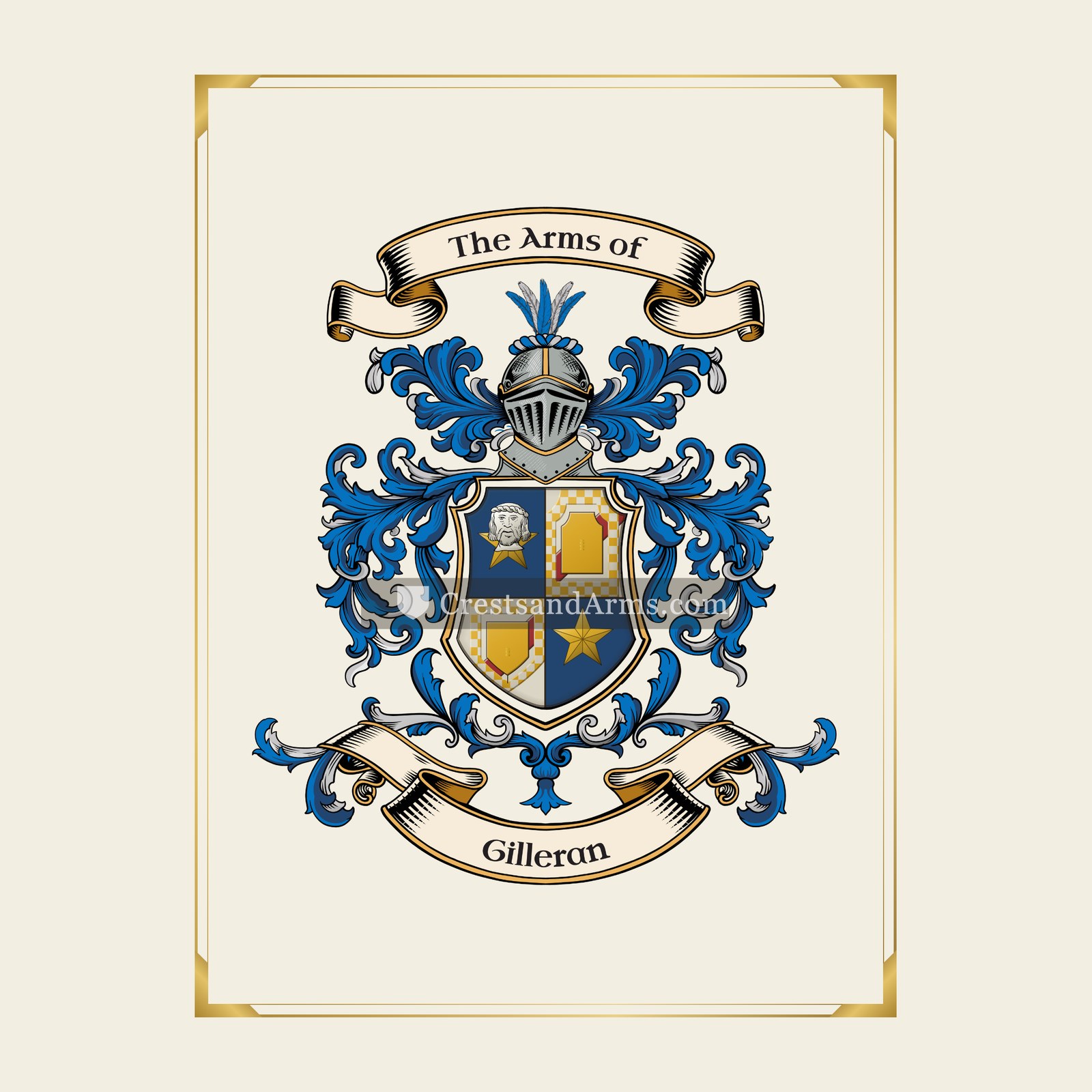 With gold border