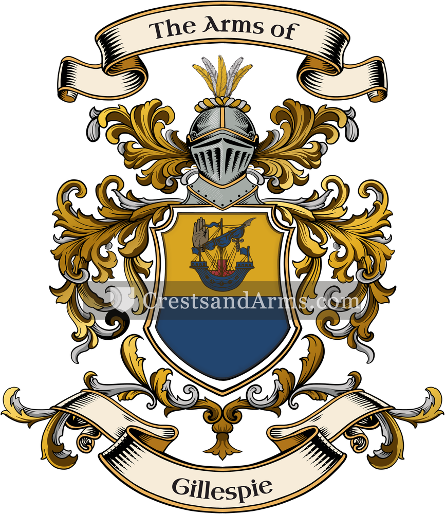 The Gillespie coat of arms, drawn from the recorded blazon