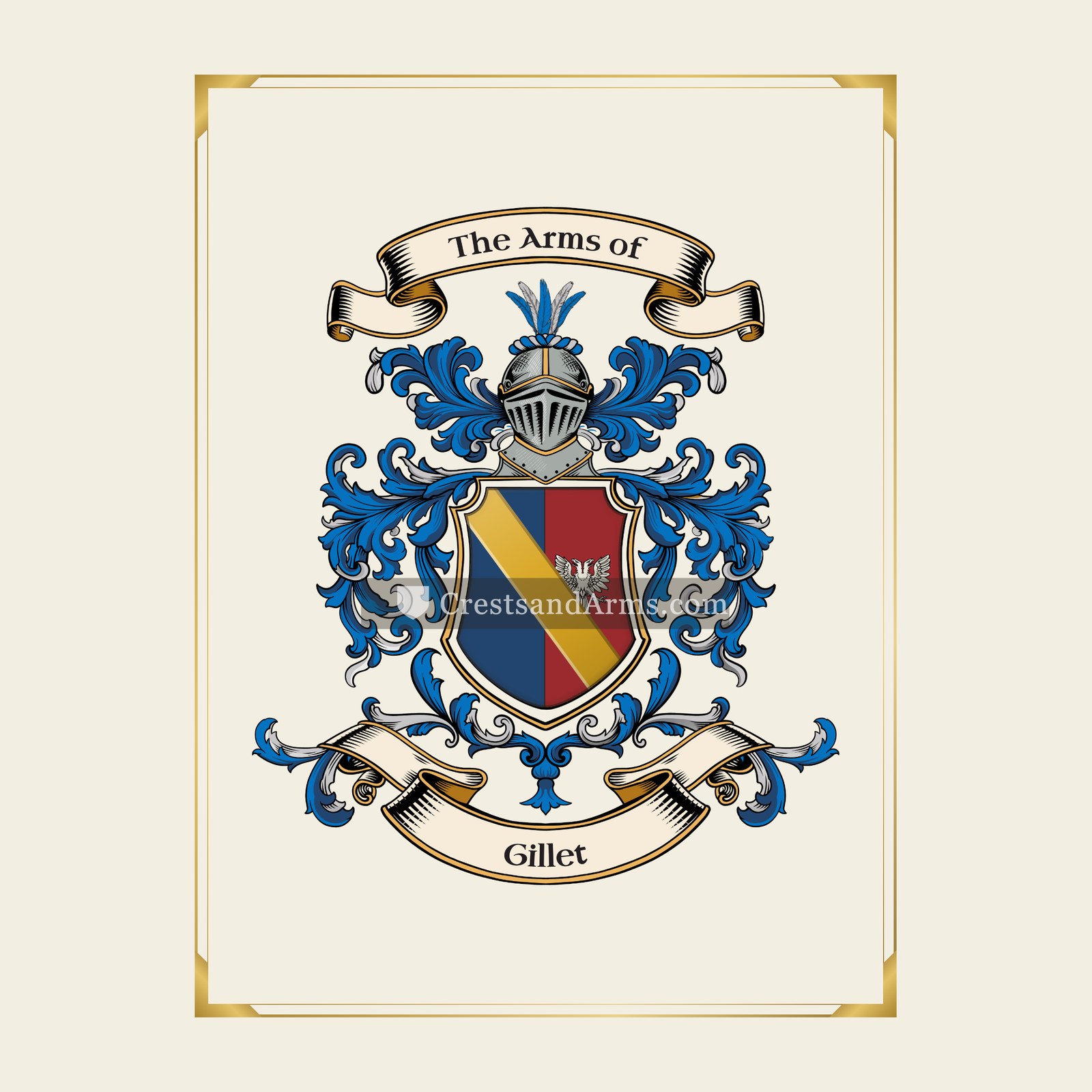 With gold border
