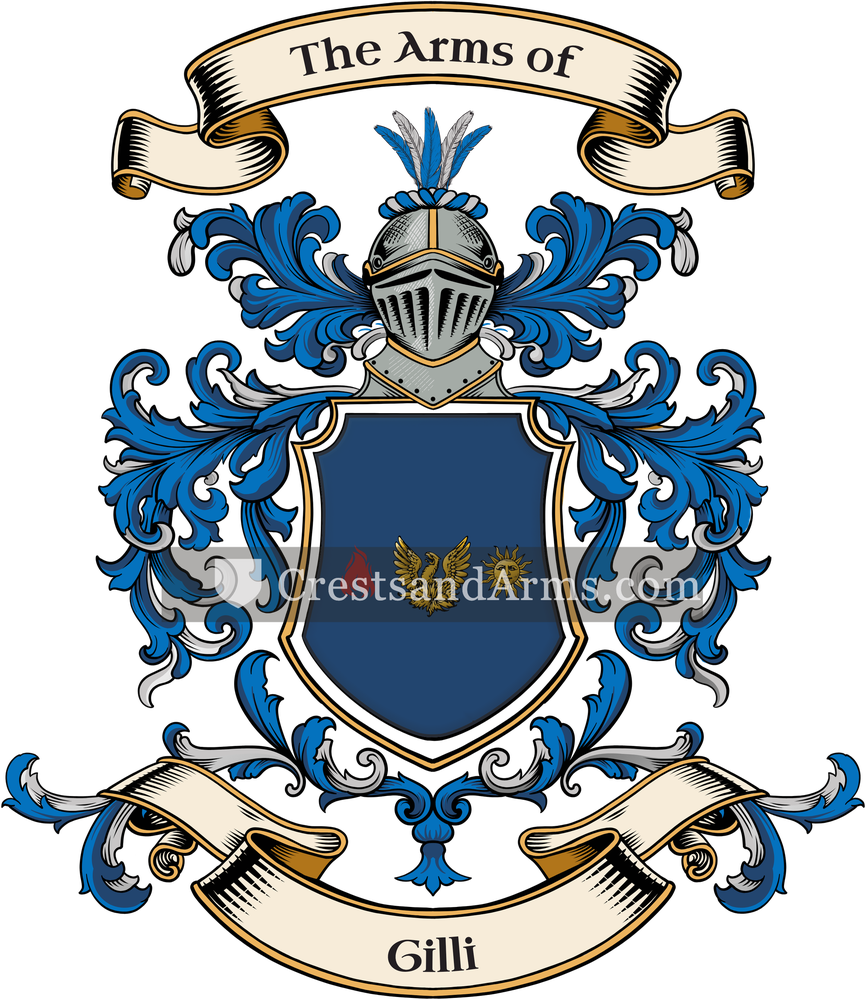 The Gilli coat of arms, drawn from the recorded blazon