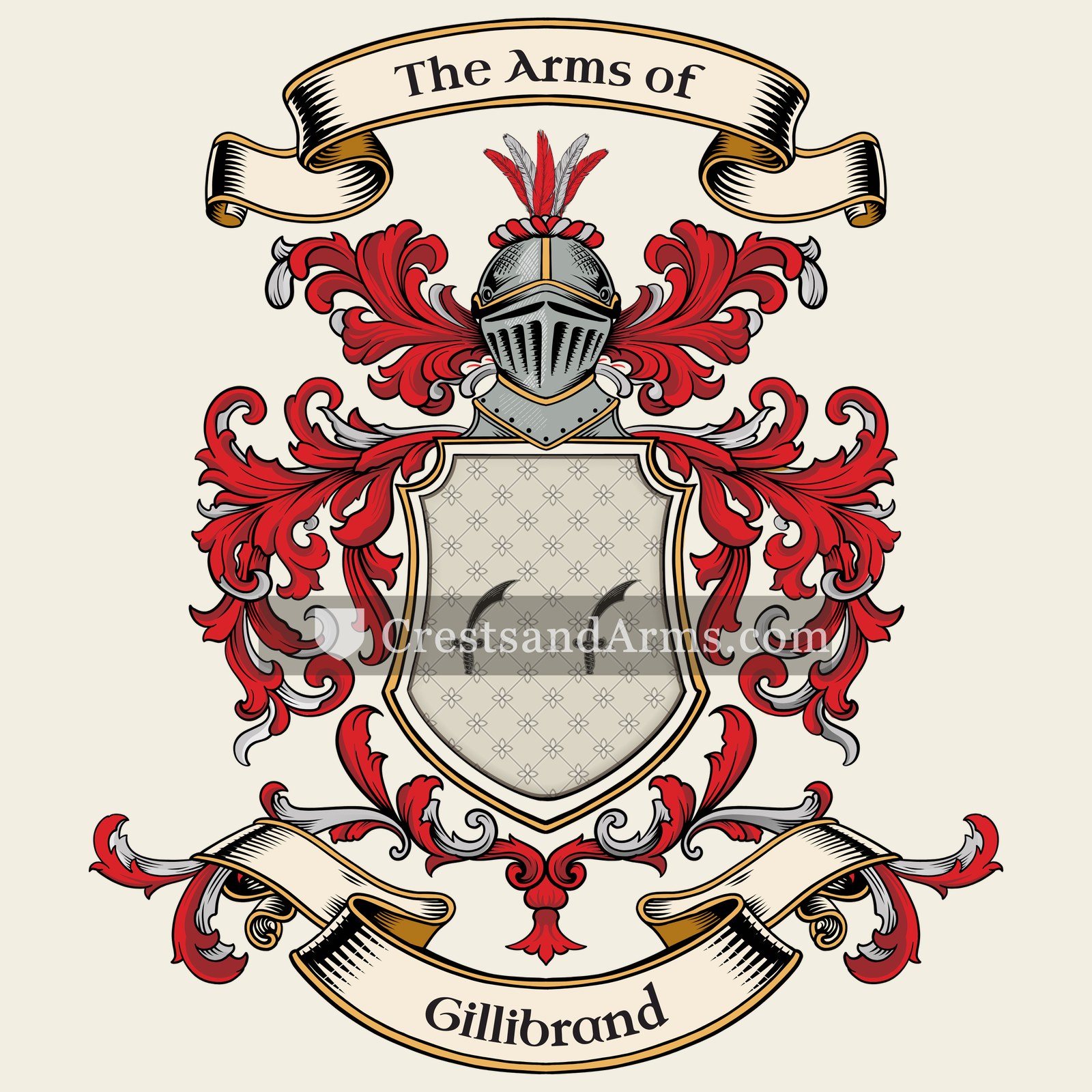 The Gillibrand coat of arms, drawn from the recorded blazon