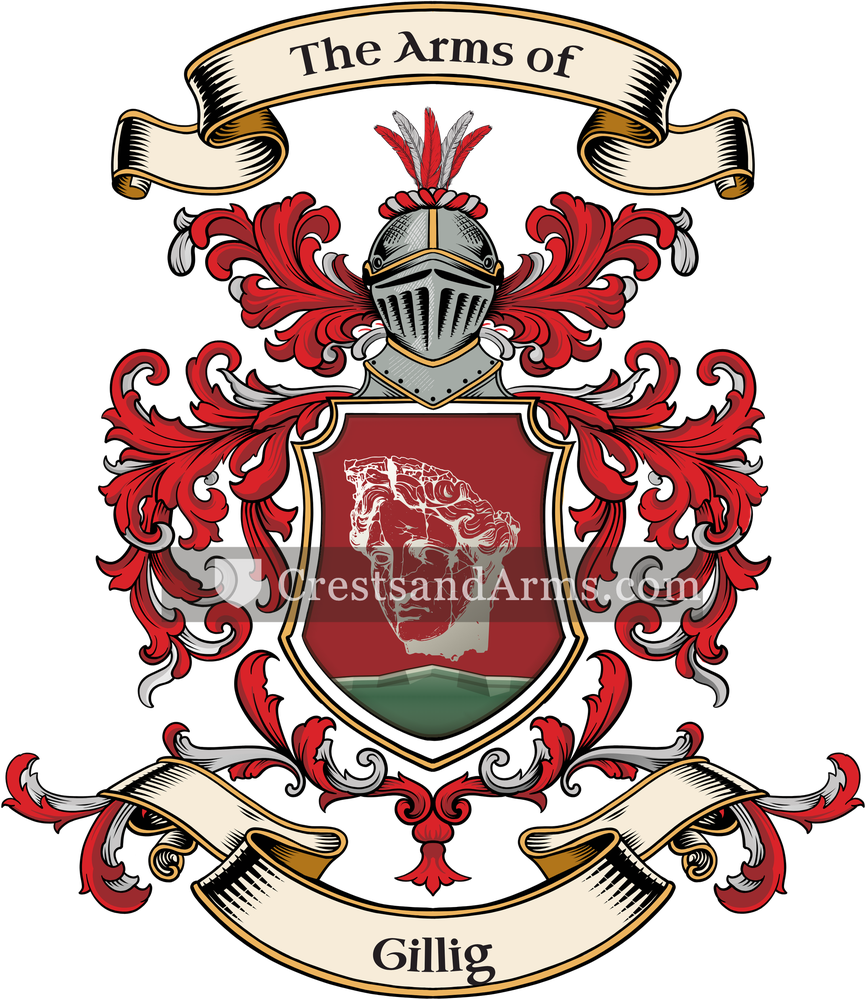 The Gillig coat of arms, drawn from the recorded blazon