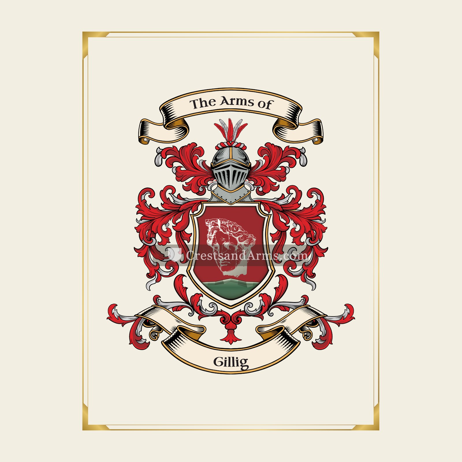 With gold border