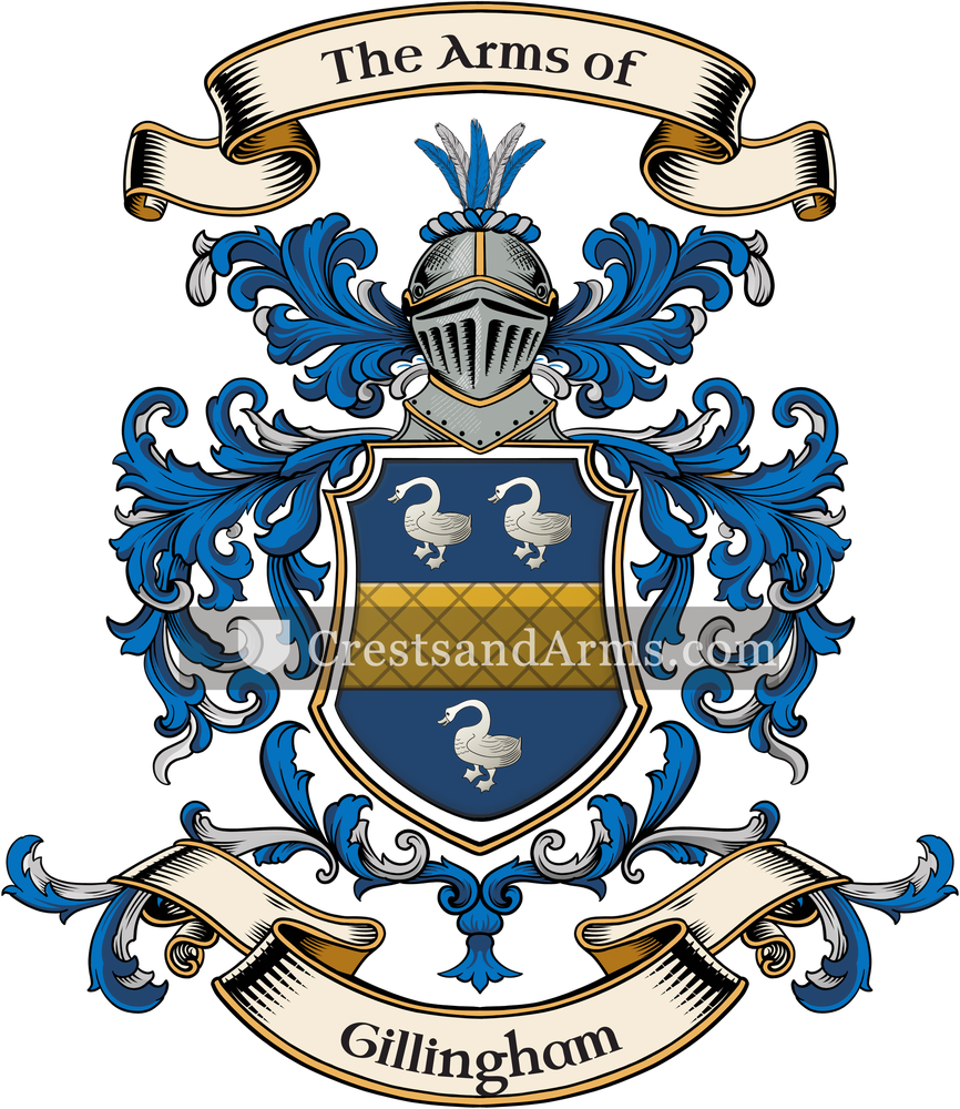 The Gillingham coat of arms, drawn from the recorded blazon