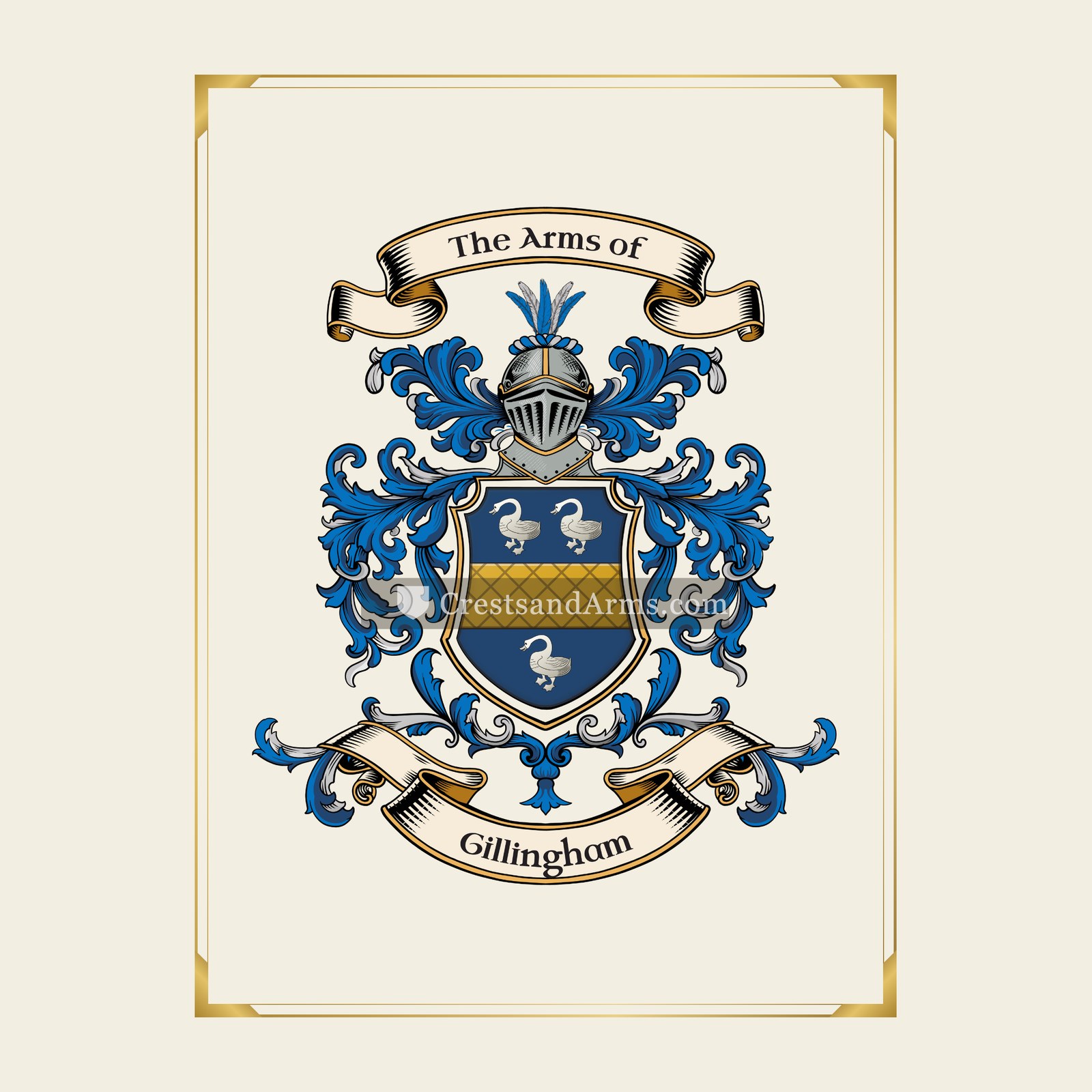 With gold border