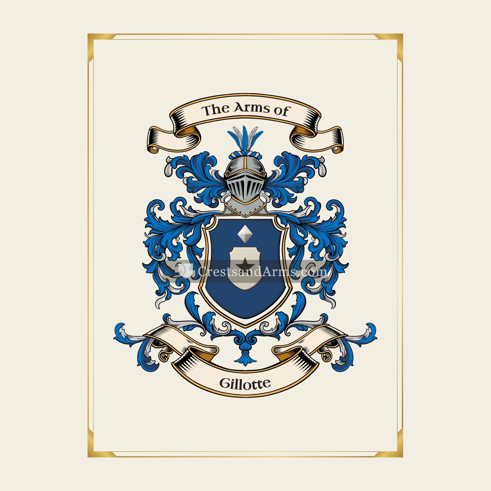 With gold border