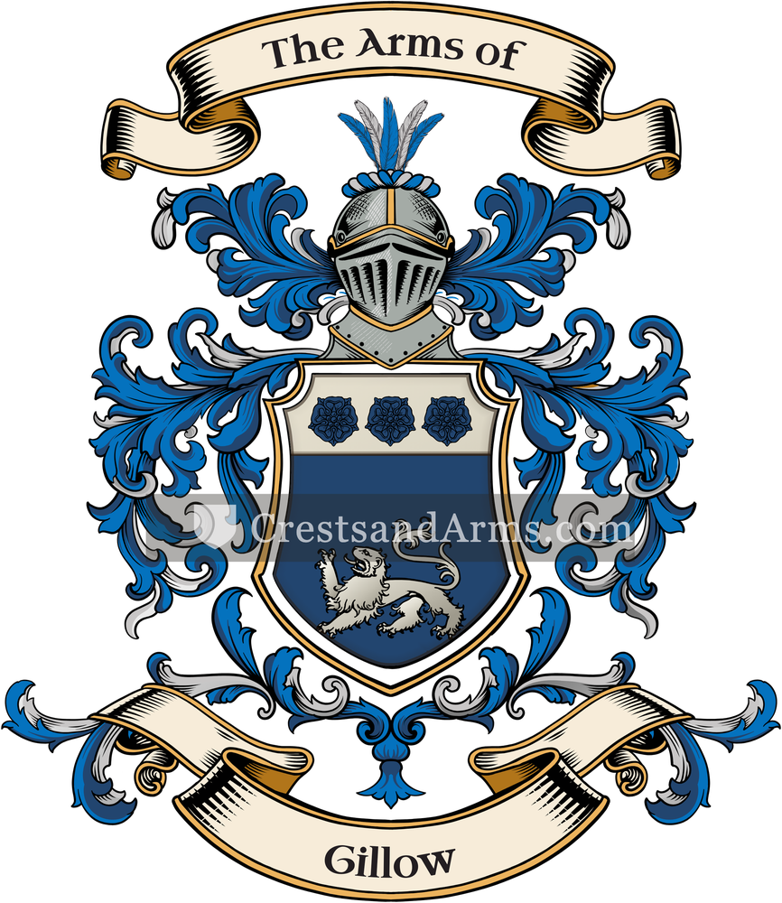 The Gillow coat of arms, drawn from the recorded blazon