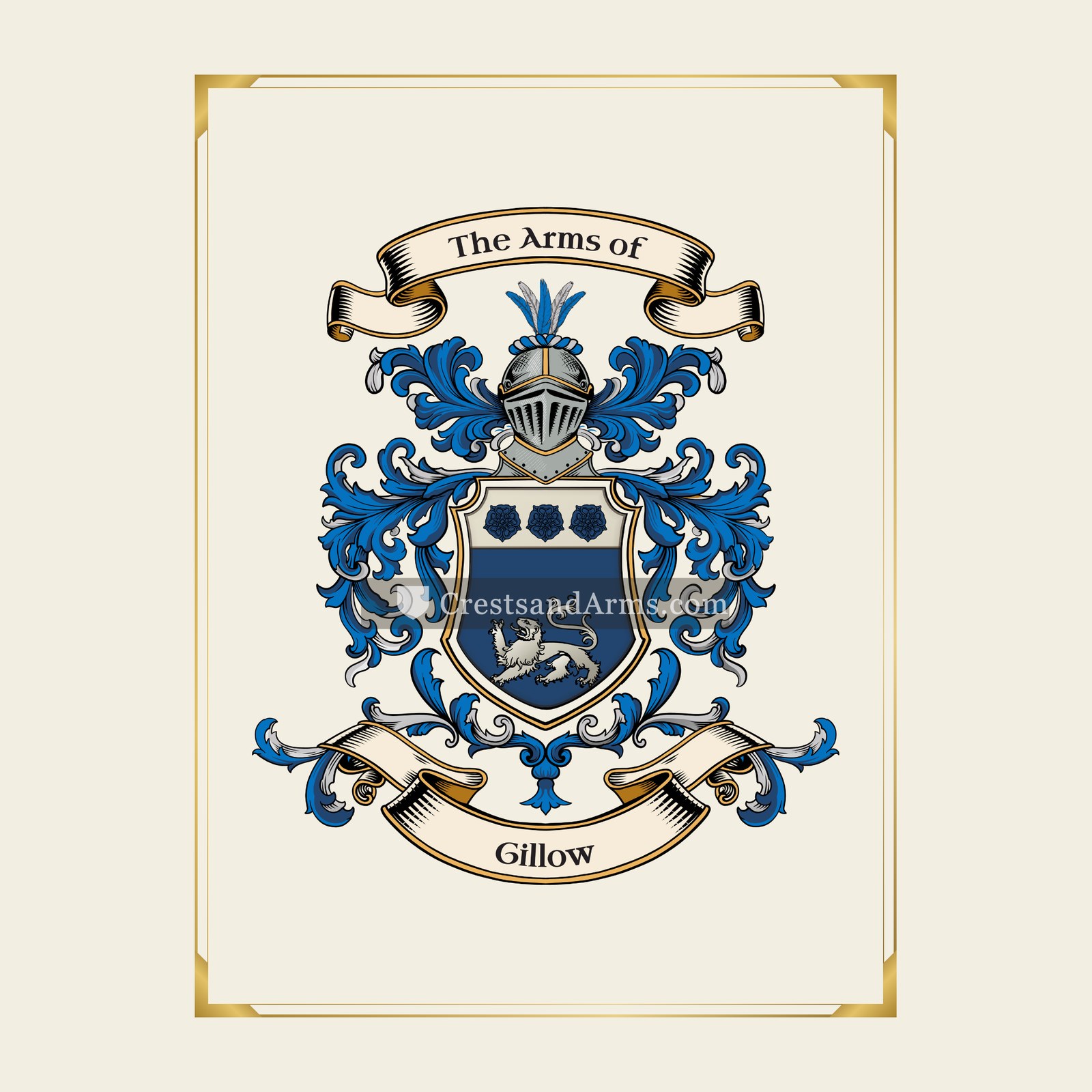 With gold border